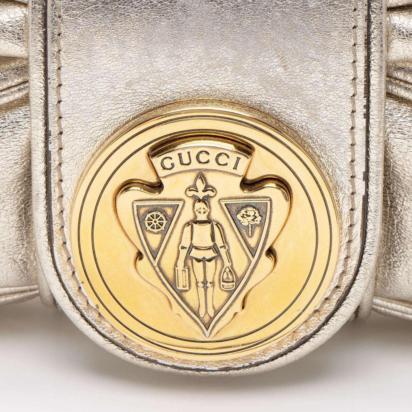 Gucci Metallic Leather Papillon Hysteria Clutch
