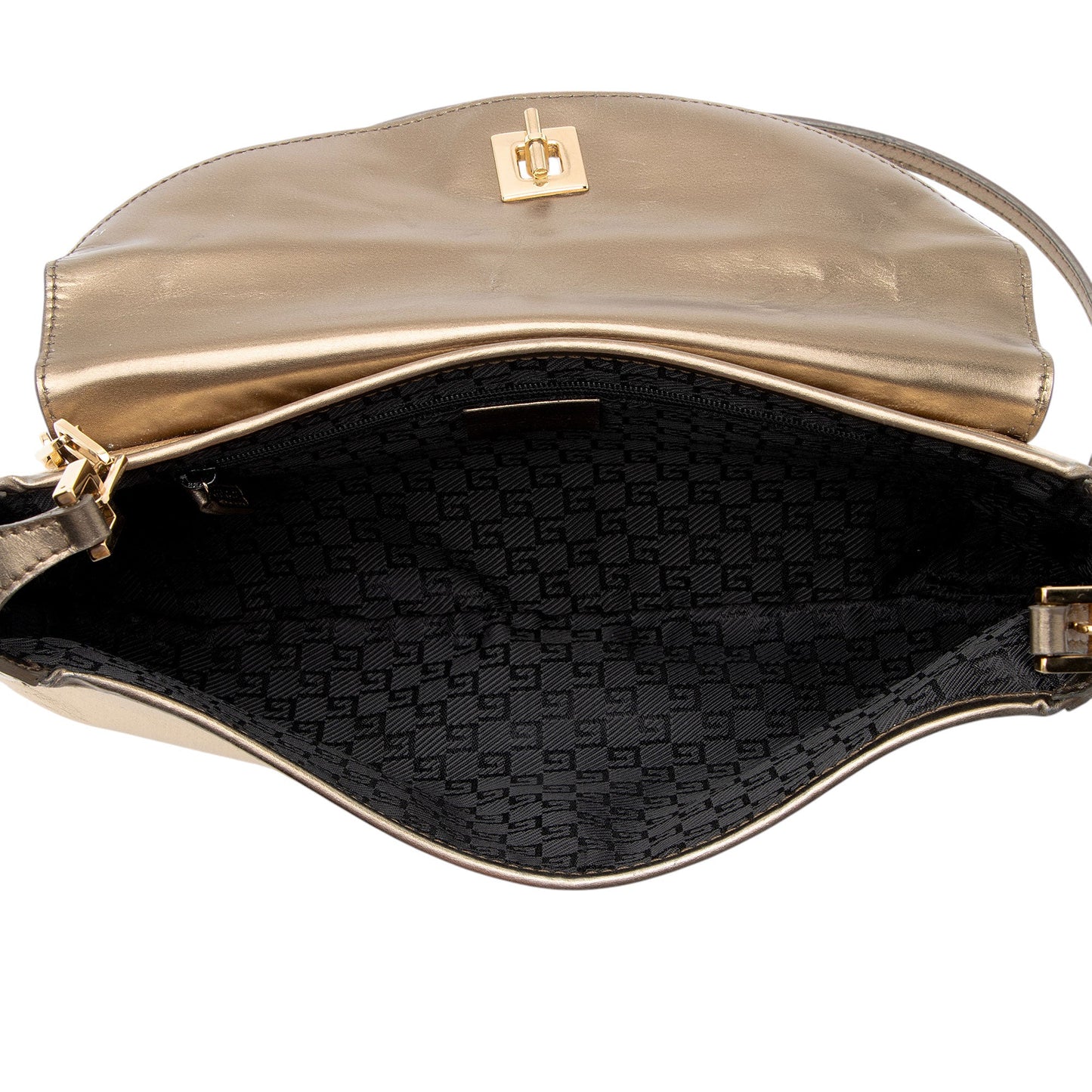 Gucci Metallic Leather Tiger Charm Shoulder Bag (SHF-ltMIAv)