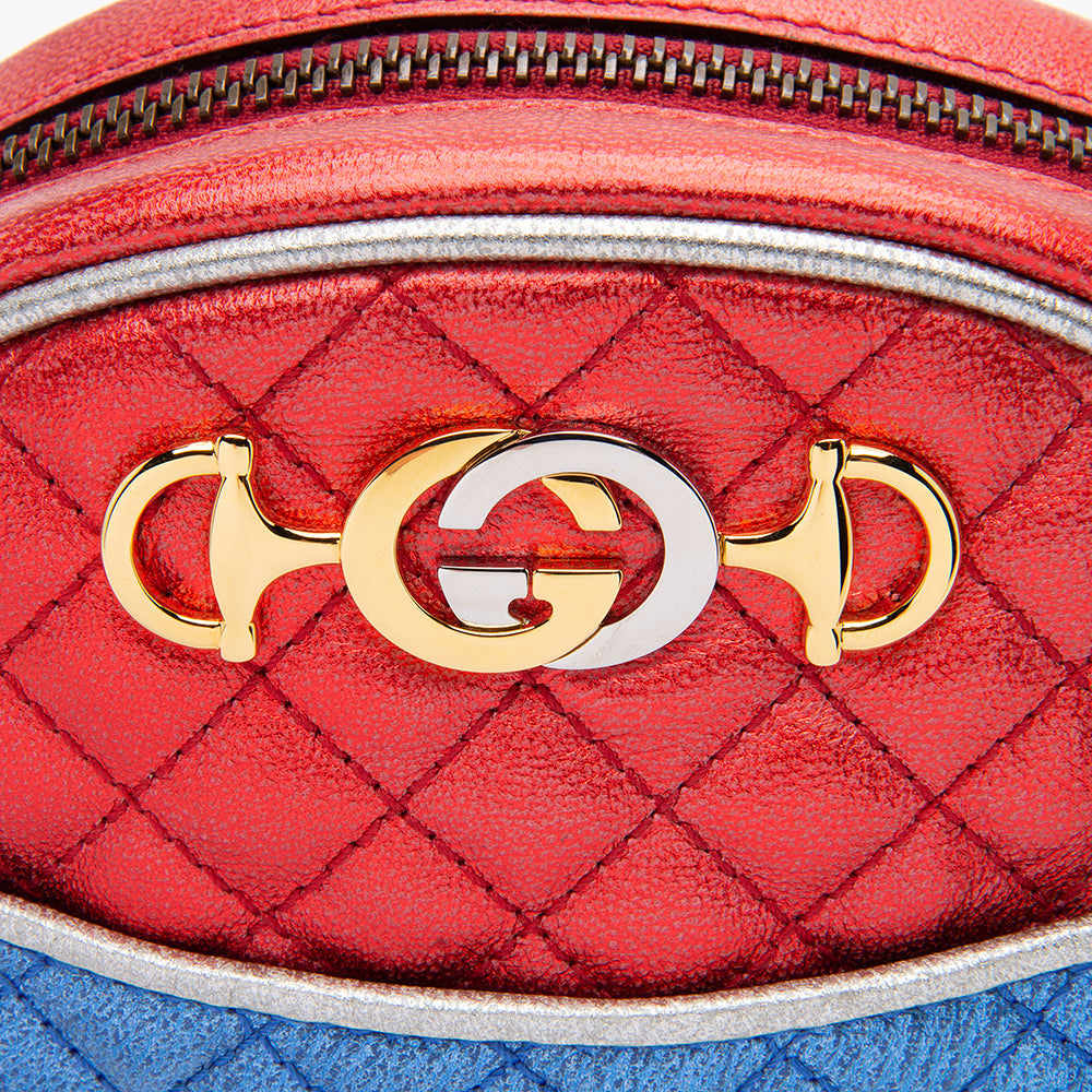 Gucci Metallic Leather Trapuntata Mini Bag (SHF-12038)