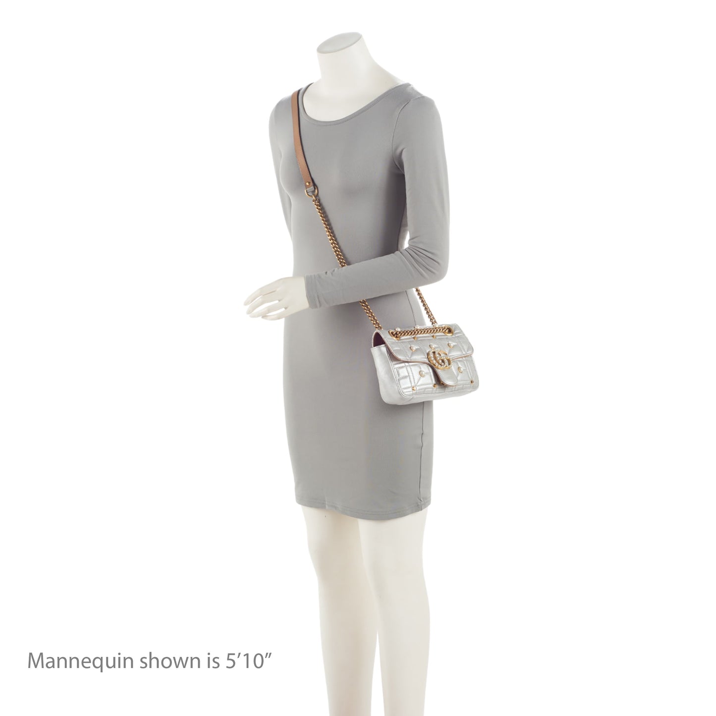 Gucci Metallic Matelasse Leather Pearl GG Marmont Mini Flap Bag - FINAL SALE (SHF-ZNLBGf)