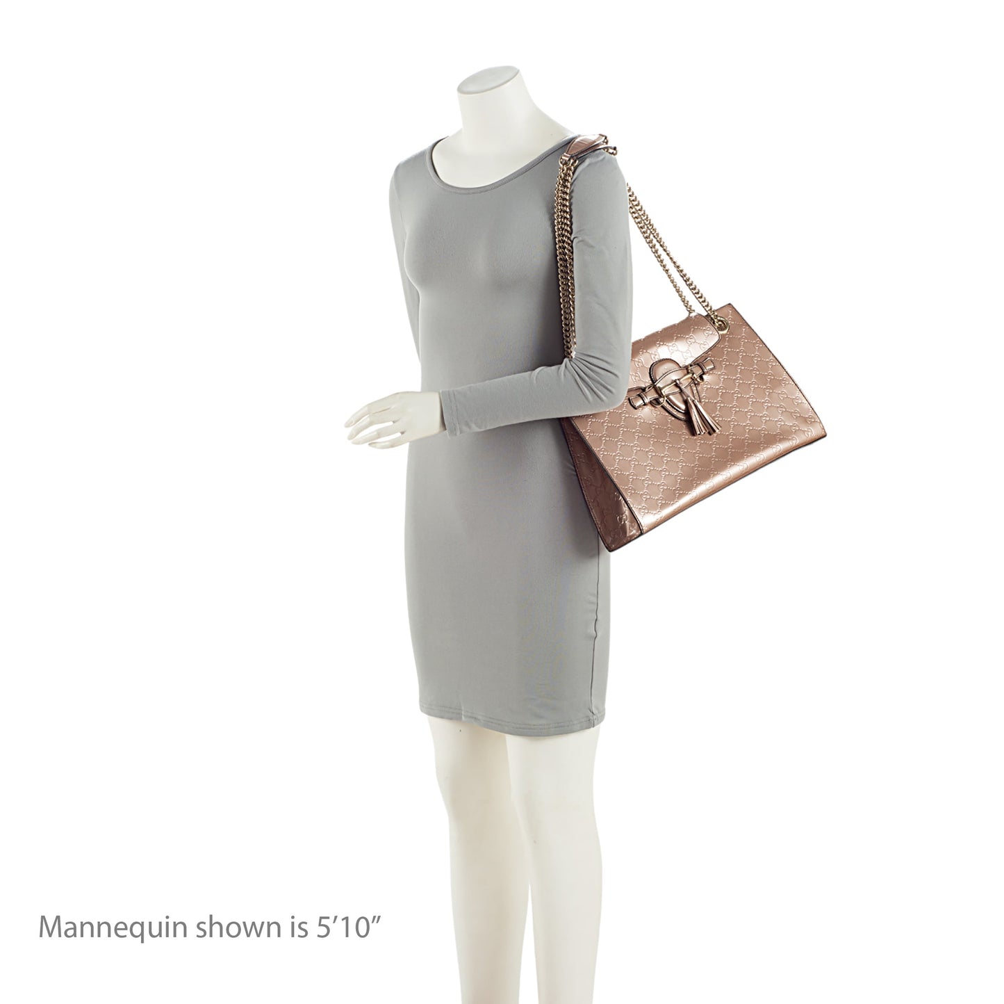 Gucci Metallic Patent Guccissima Leather Emily Large Shoulder Bag (SHF-v4gshd)