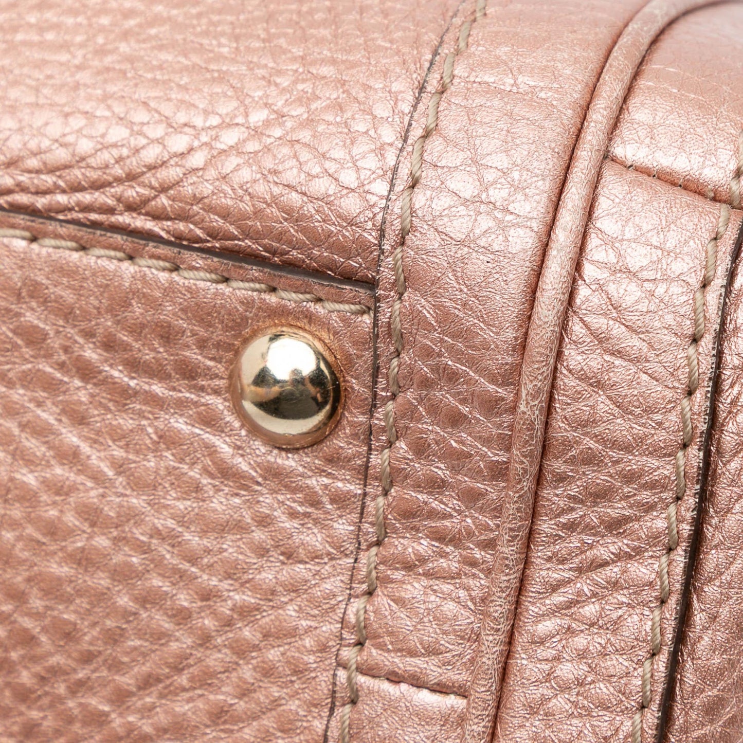 Gucci Metallic Pebbled Calfskin Bella Satchel