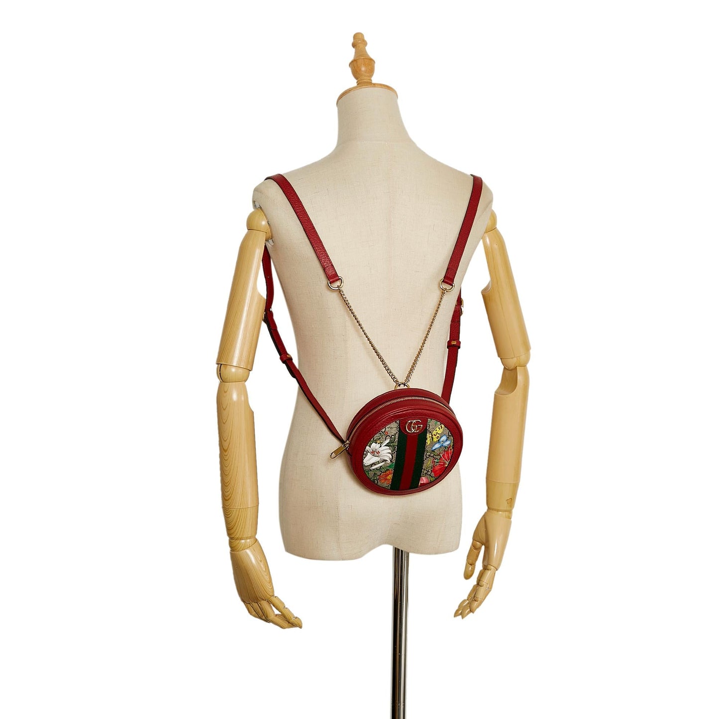 Gucci Mini Flora GG Supreme Round Ophidia Backpack