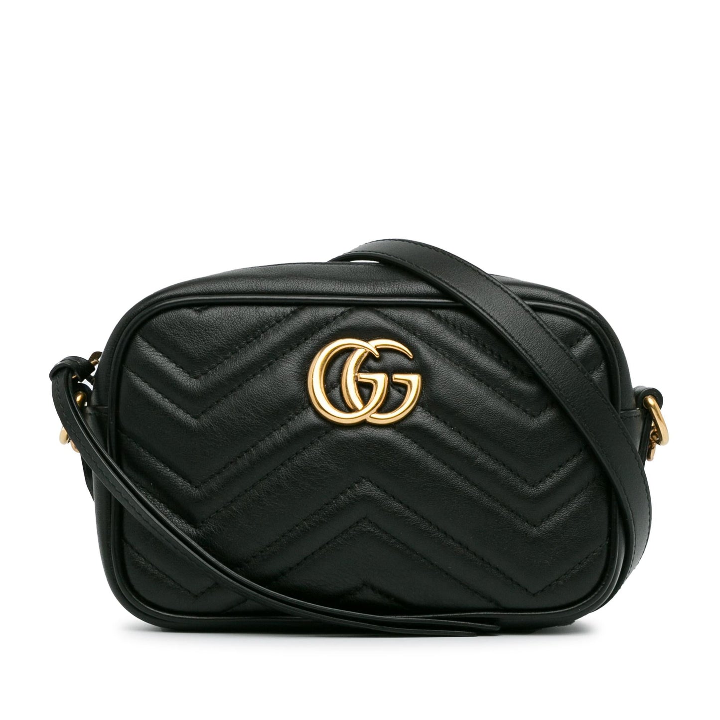 Gucci Mini GG Marmont Matelasse Crossbody Bag (SHG-FuNYR9)