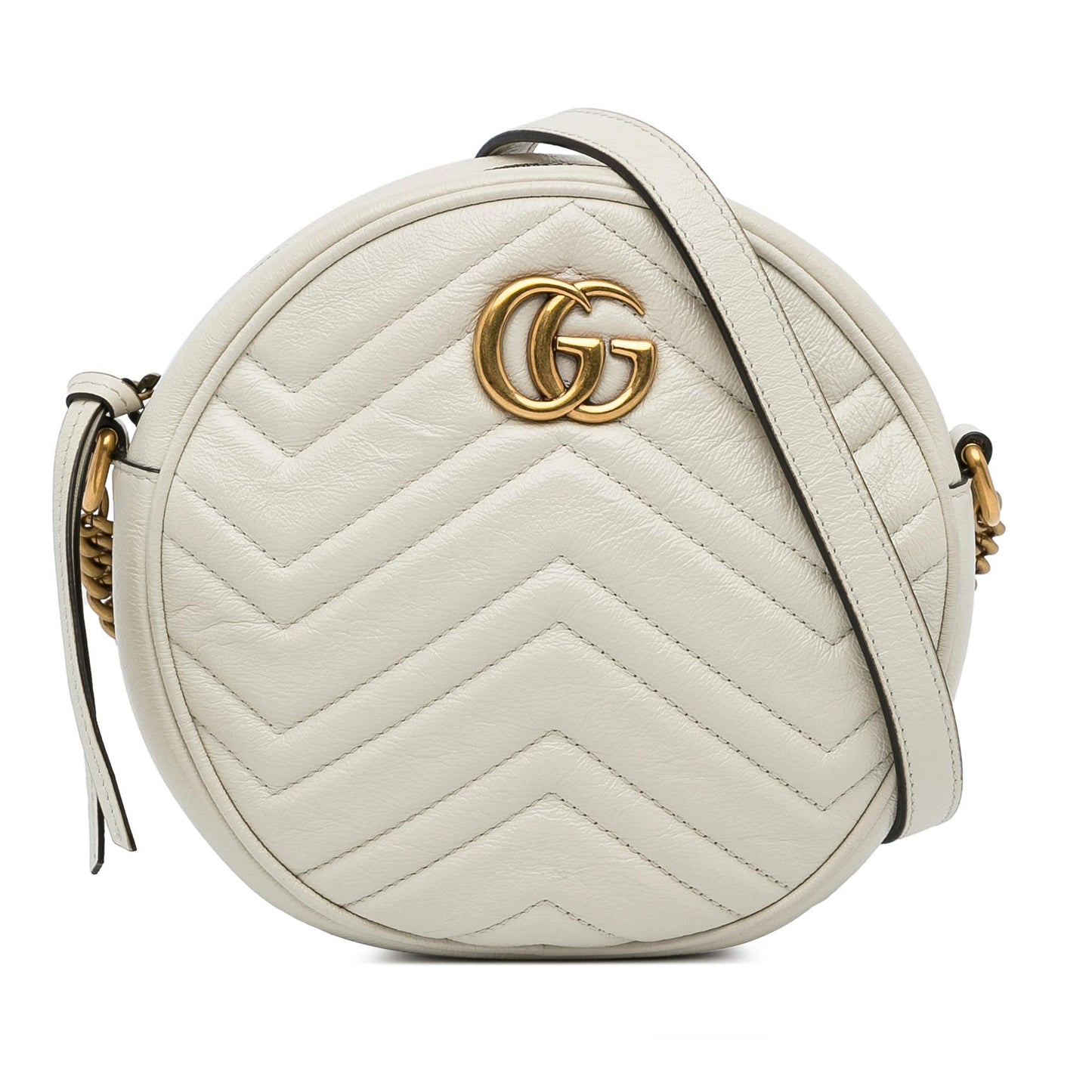 Gucci Mini GG Marmont Round Leather Crossbody Bag (SHG-Djif6j)