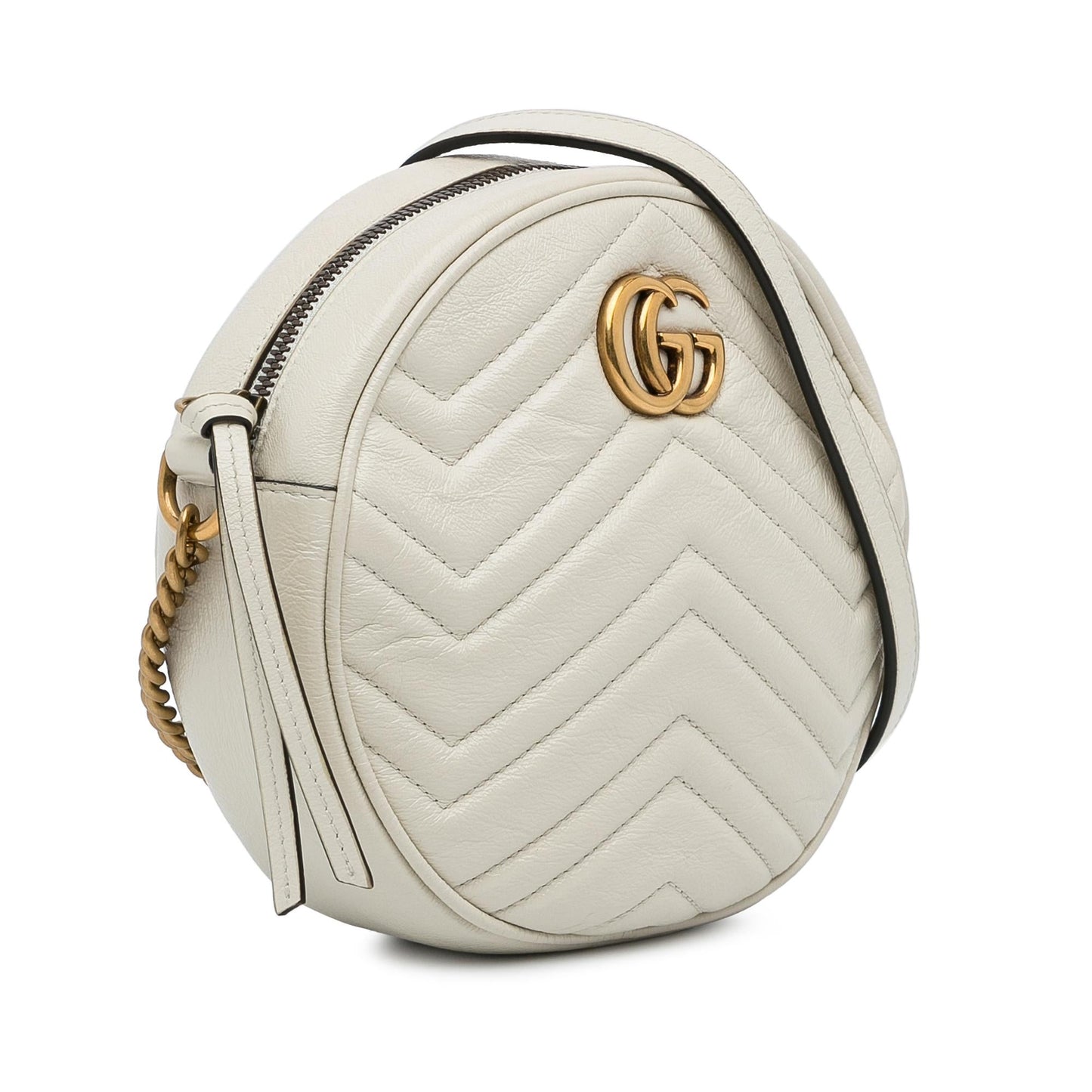 Gucci Mini GG Marmont Round Leather Crossbody Bag (SHG-Djif6j)