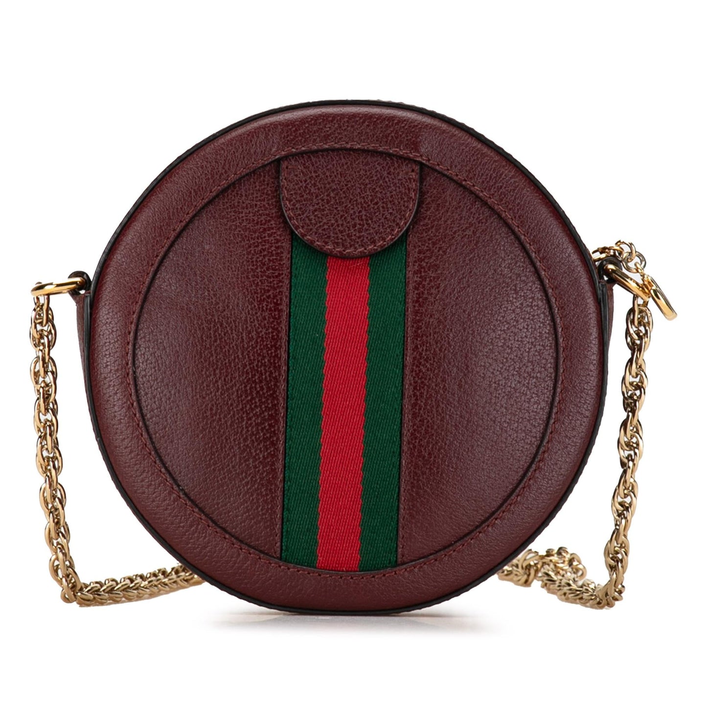 Gucci Mini Round Ophidia Leather Crossbody Bag (SHG-X9STIA)