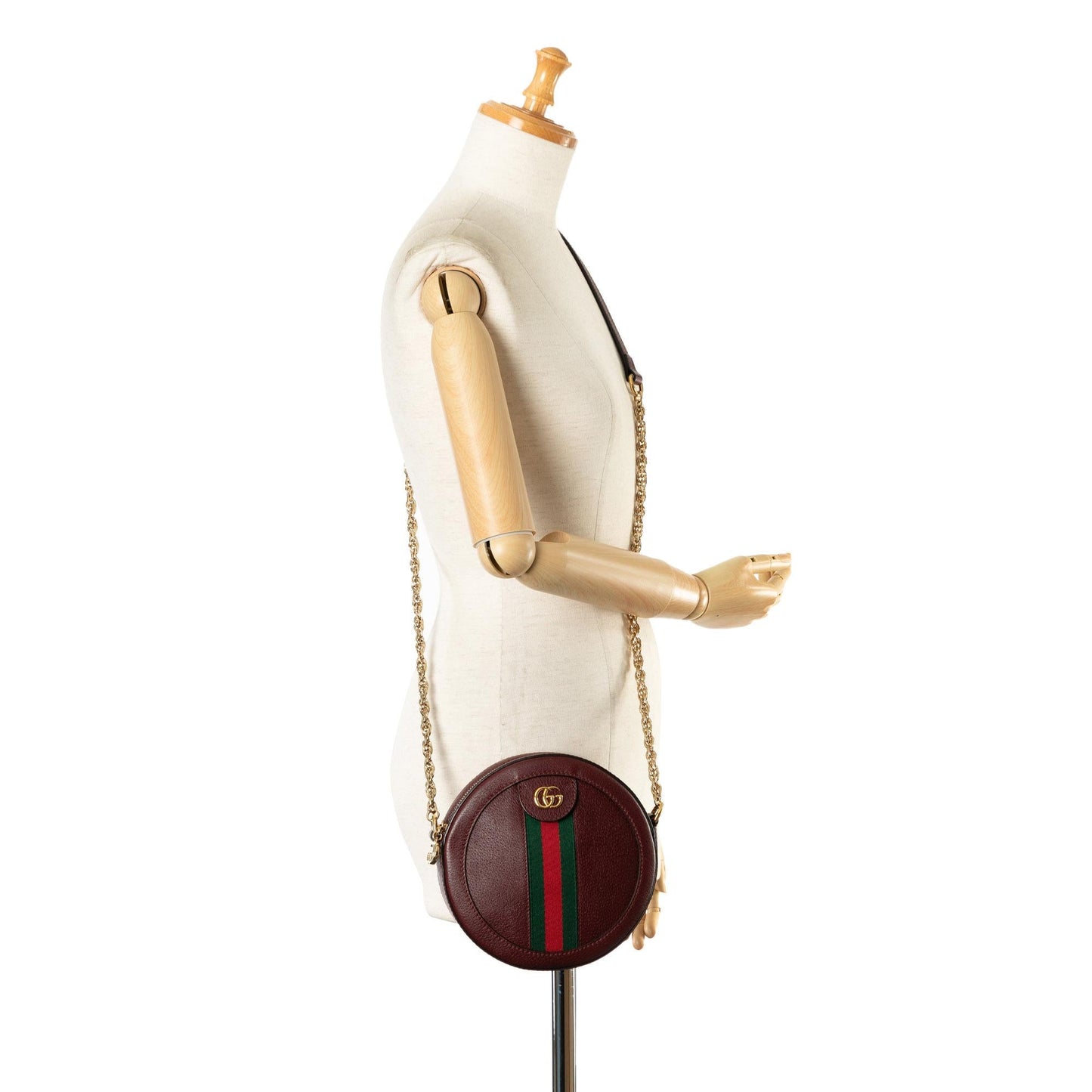 Gucci Mini Round Ophidia Leather Crossbody Bag (SHG-X9STIA)