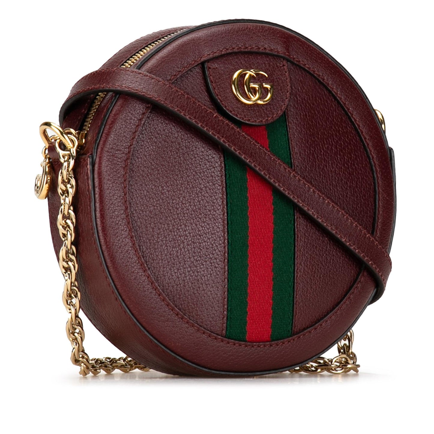 Gucci Mini Round Ophidia Leather Crossbody Bag (SHG-X9STIA)