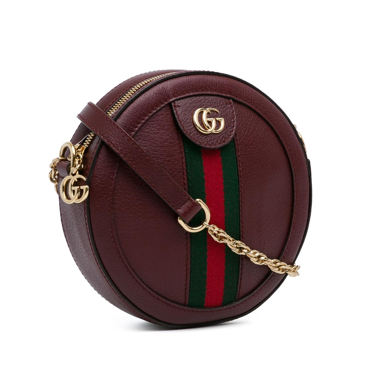 Gucci Mini Round Ophidia Leather Crossbody Bag (SHG-GPbMvF)