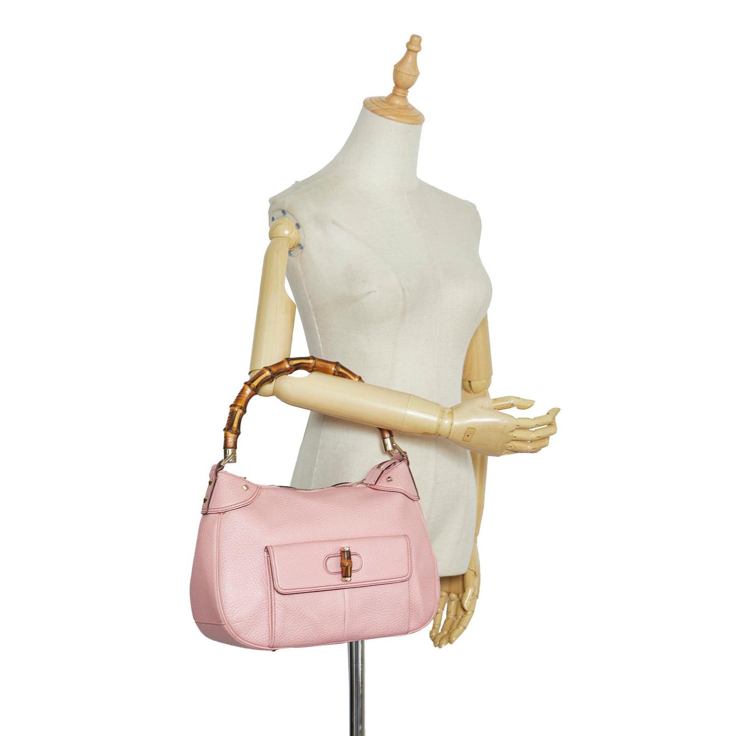 Gucci Nailhead Bamboo Handbag (SHG-InJ5MJ)