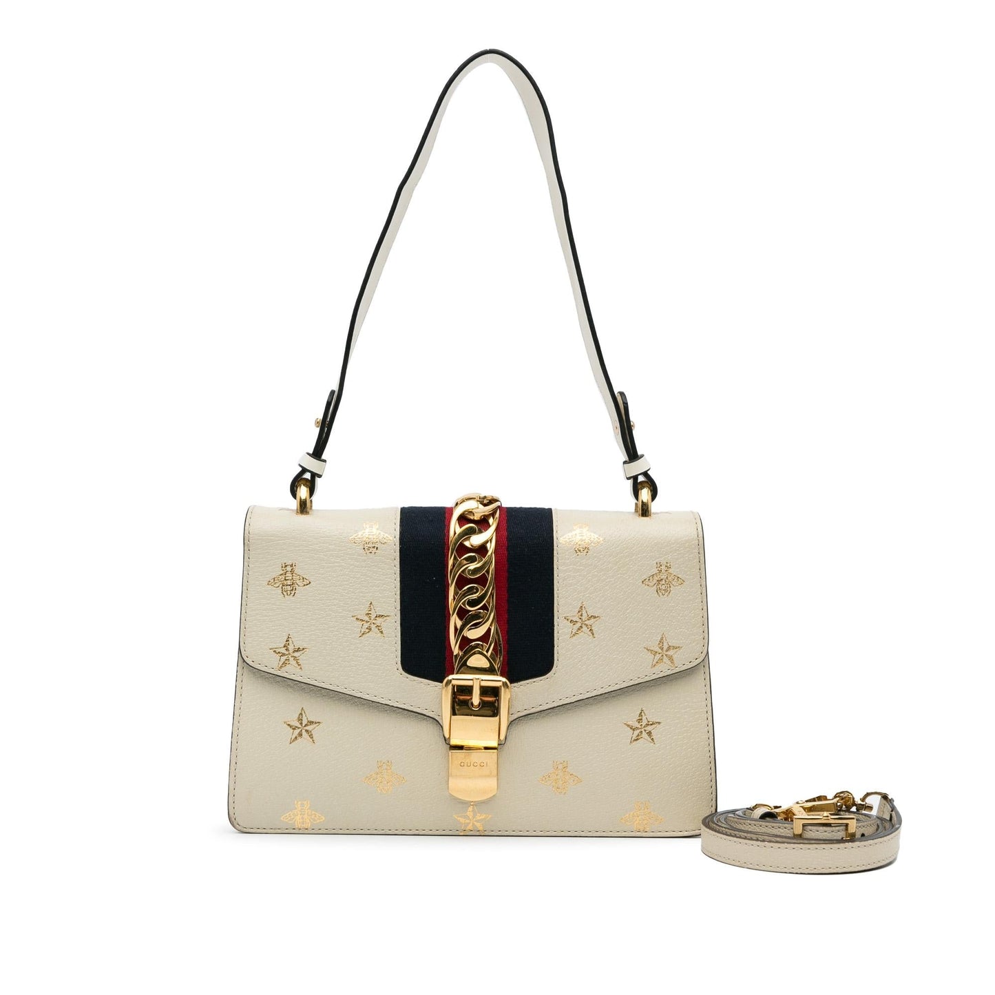 Gucci Small Bee Star Sylvie Satchel (SHG-3HcVoI)