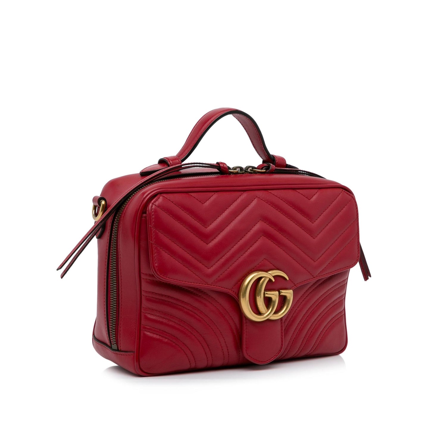 Gucci Small GG Marmont Matelasse Top Handle (SHG-hNCArE)