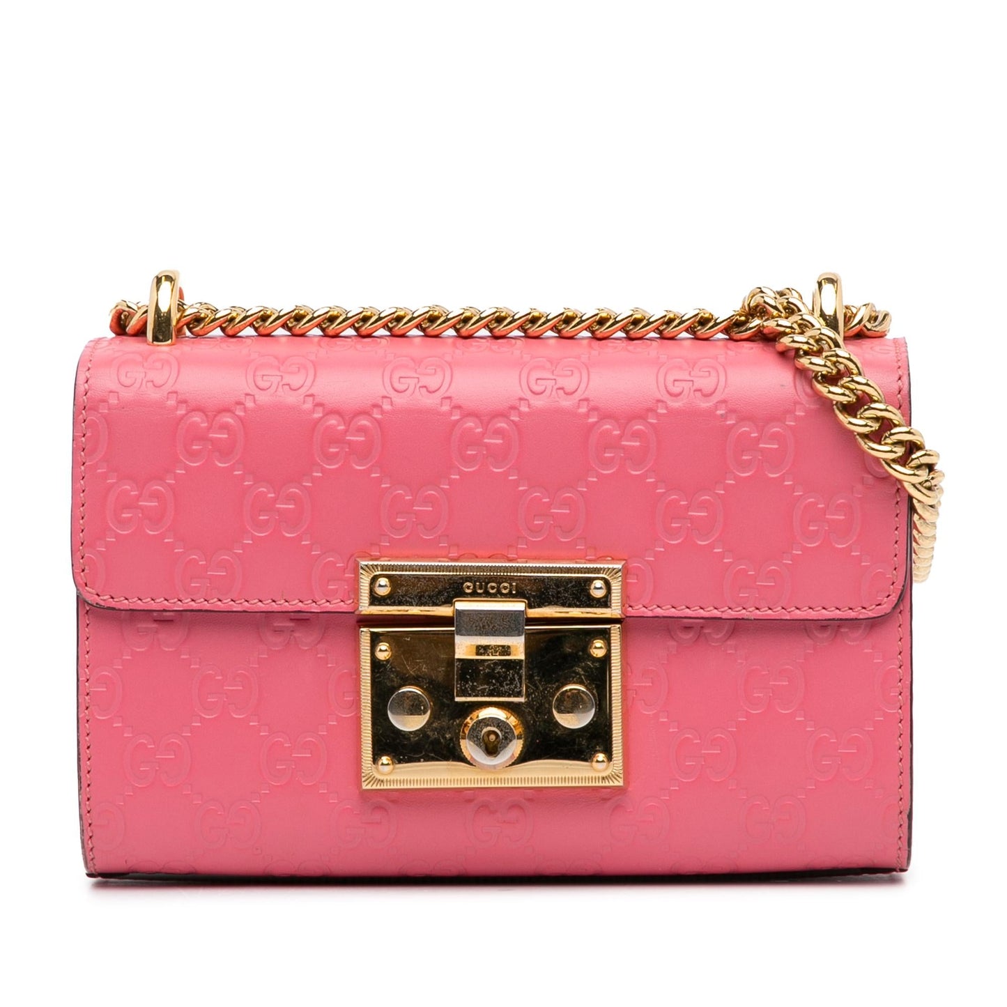 Gucci Small Guccissima Padlock Crossbody Bag (SHG-1P2MX2)
