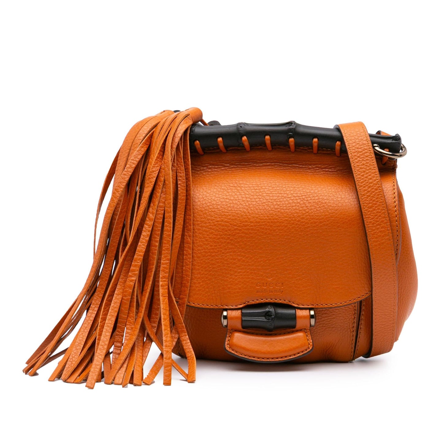 Gucci Small Leather Bamboo Nouveau Fringe Crossbody