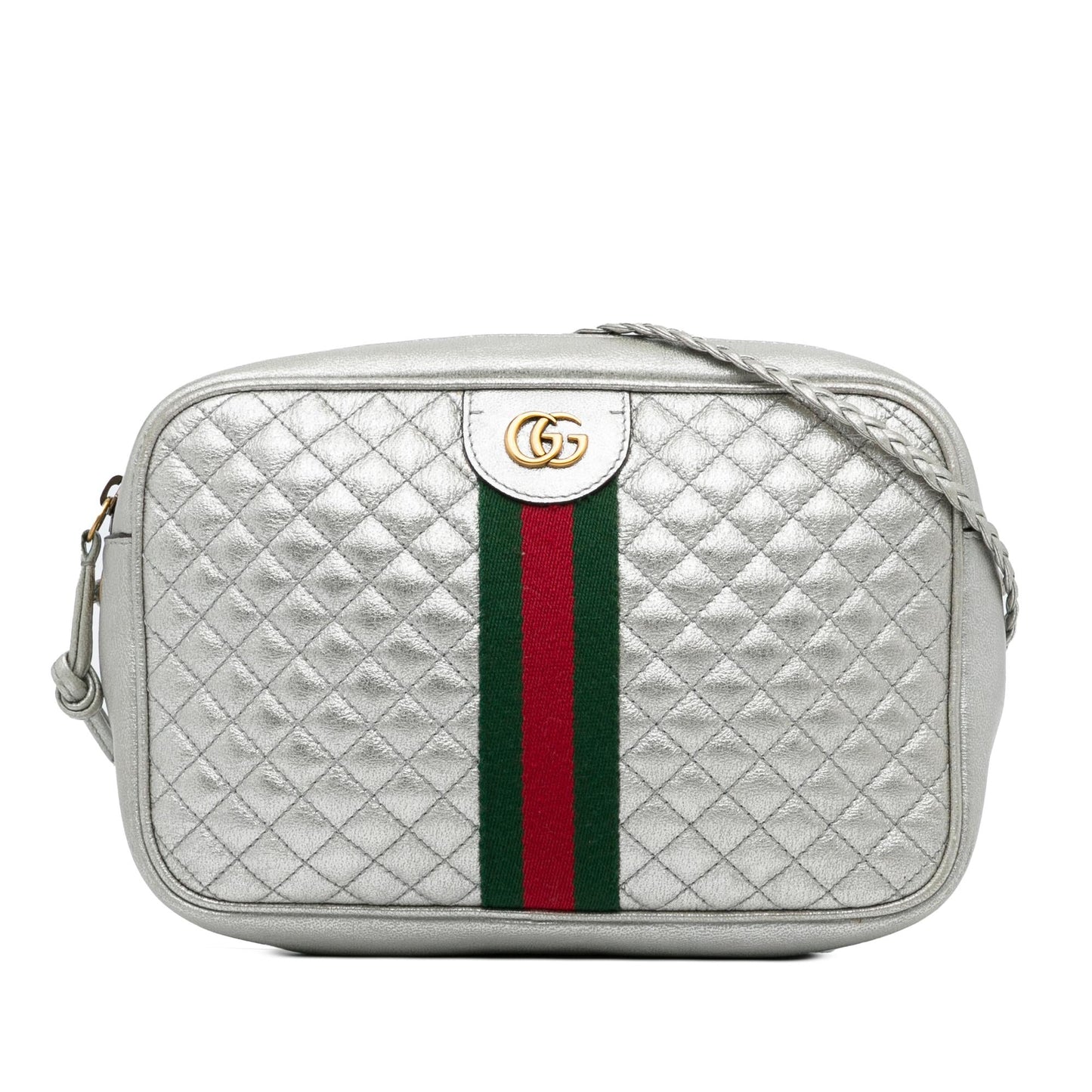 Gucci Small Leather Web Trapuntata Crossbody (SHG-DXltON)