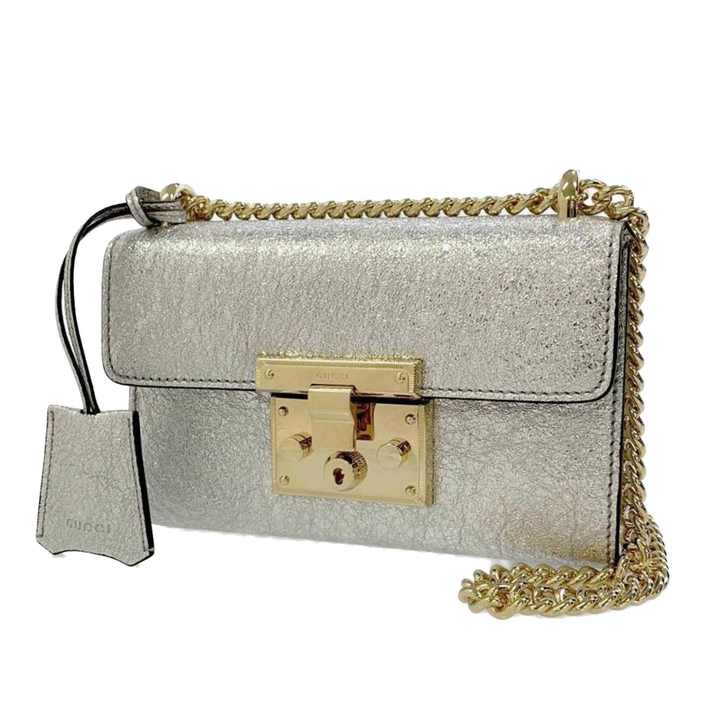 Gucci Small Metallic Padlock Crossbody (SHG-hrLrUn)