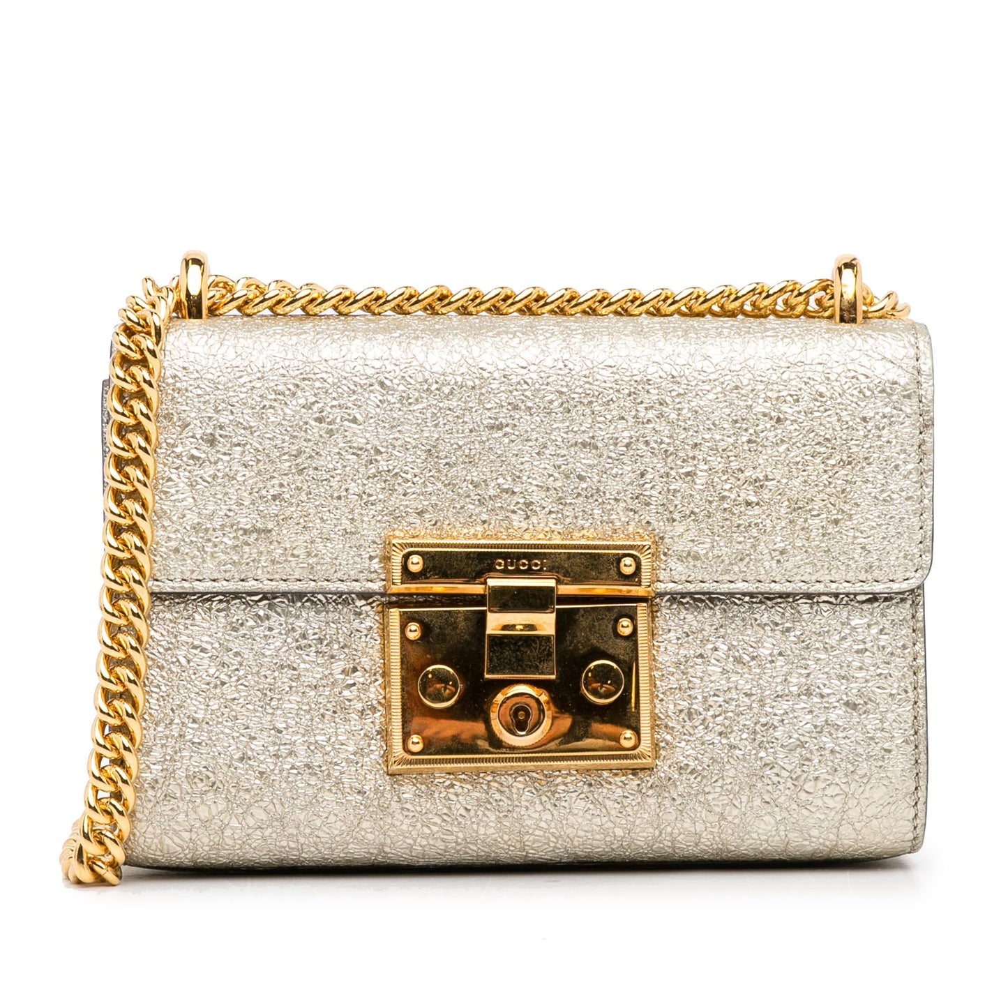 Gucci Small Metallic Padlock Crossbody (SHG-Vd4R6T)