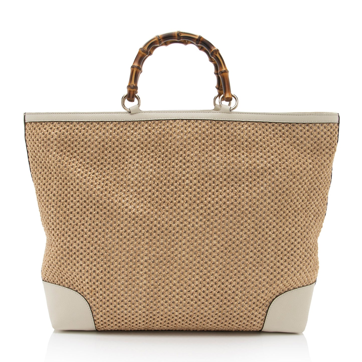 Gucci Straw Bamboo Top Handle Satchel (SHF-8UehuG)