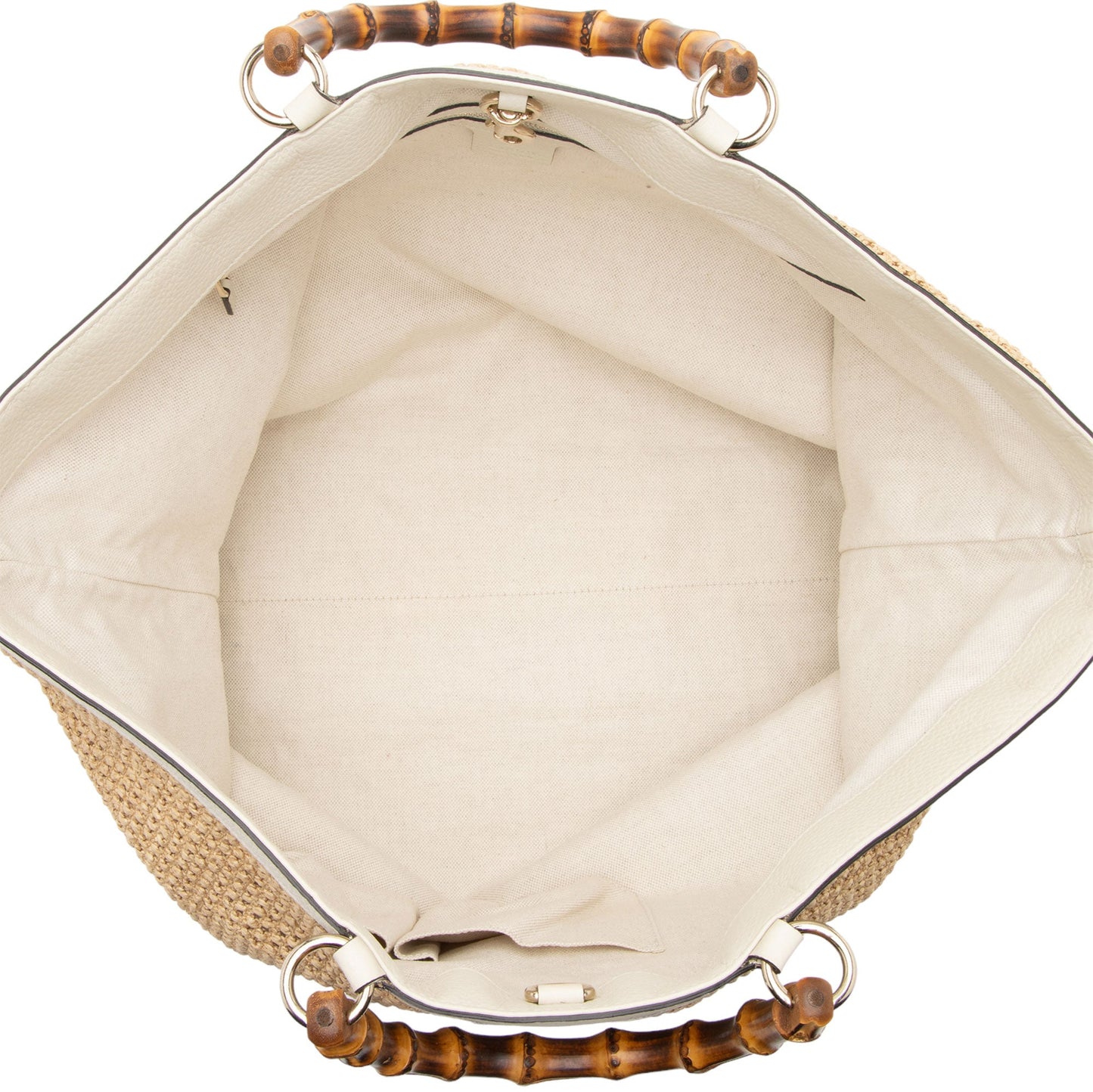Gucci Straw Bamboo Top Handle Satchel (SHF-8UehuG)