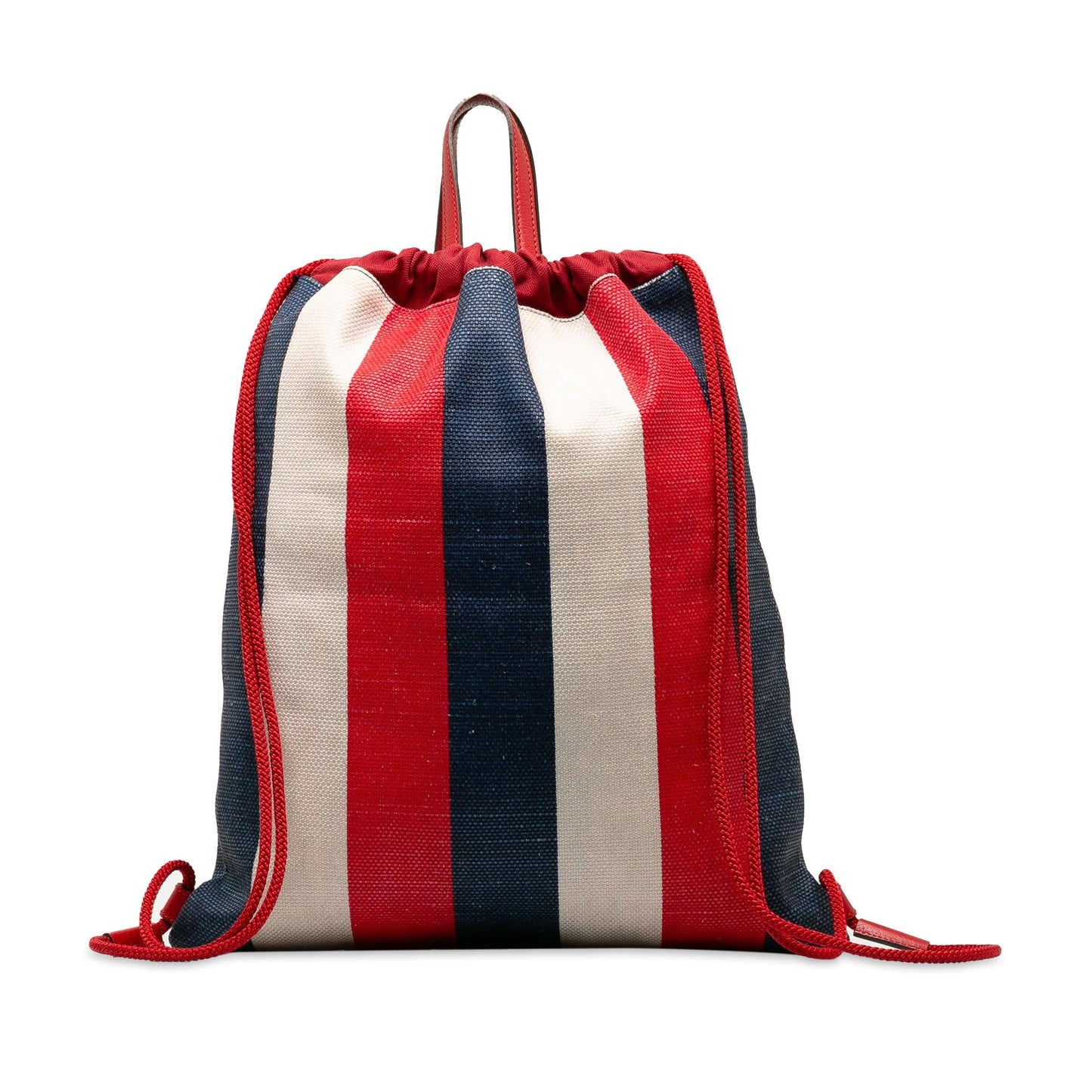 Gucci Sylvie Stripe Logo Drawstring Backpack (SHG-NUSbQN)