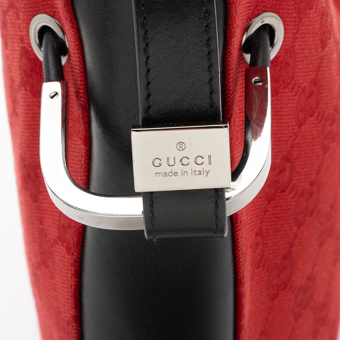 Gucci Vintage GG Canvas Drawstring Shoulder Bag (SHF-9kJYvQ)