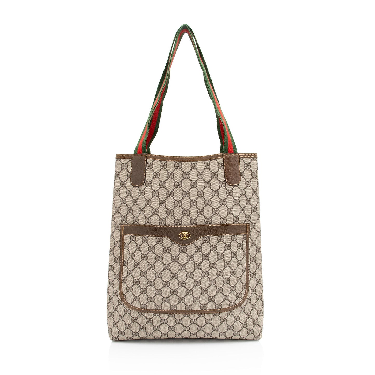 Gucci Vintage GG Plus Web Tote (SHF-hILX0s)