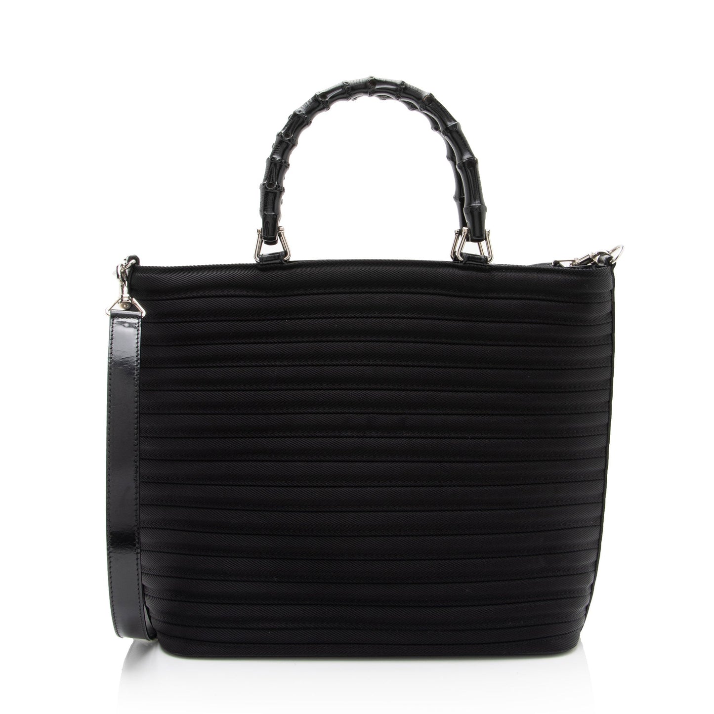Gucci Vintage Quilted Nylon Bamboo Tote (SHF-2fSkOi)