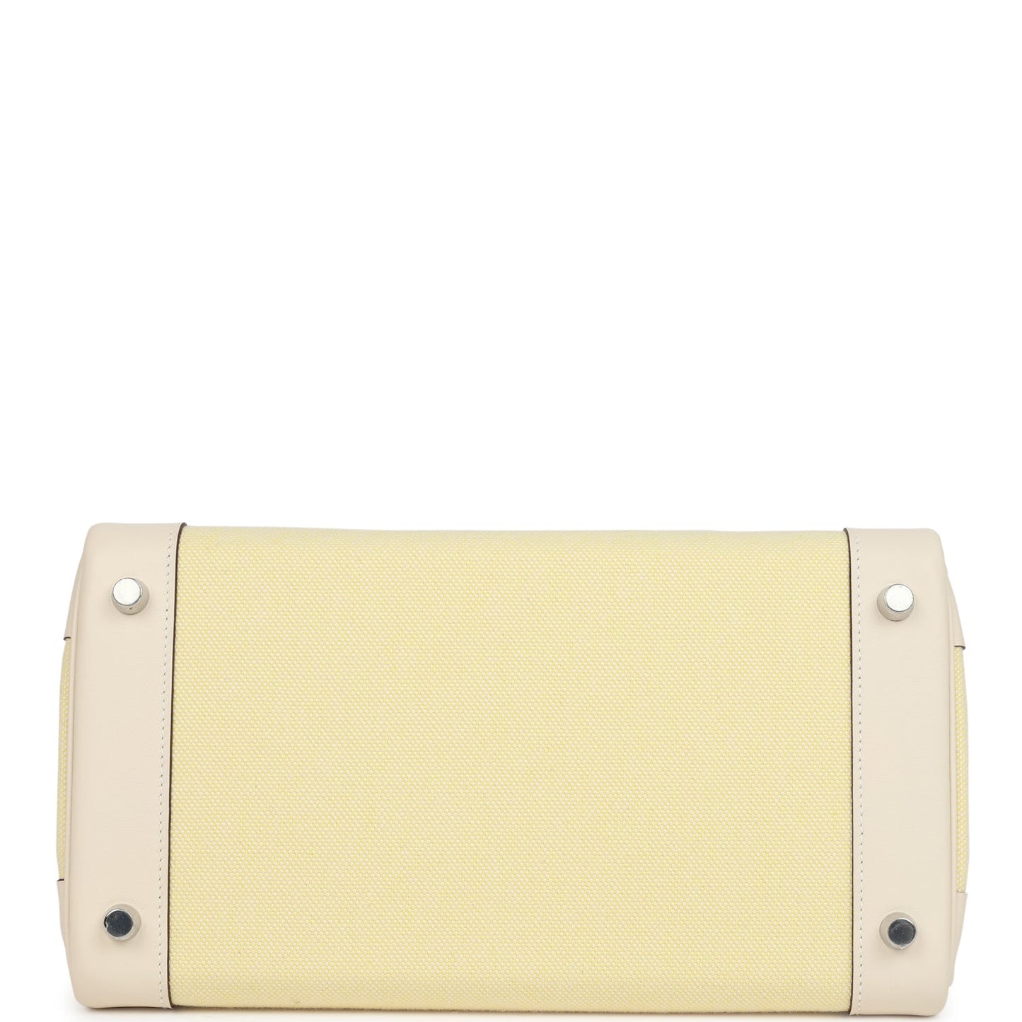 Hermes Birkin 30 Nata Swift and Jaune Poussin Toile Palladium Hardware