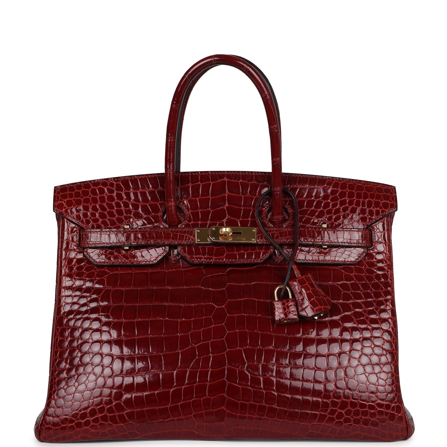Hermes Birkin 35 Rouge H Shiny Crocodile Porosus Gold Hardware