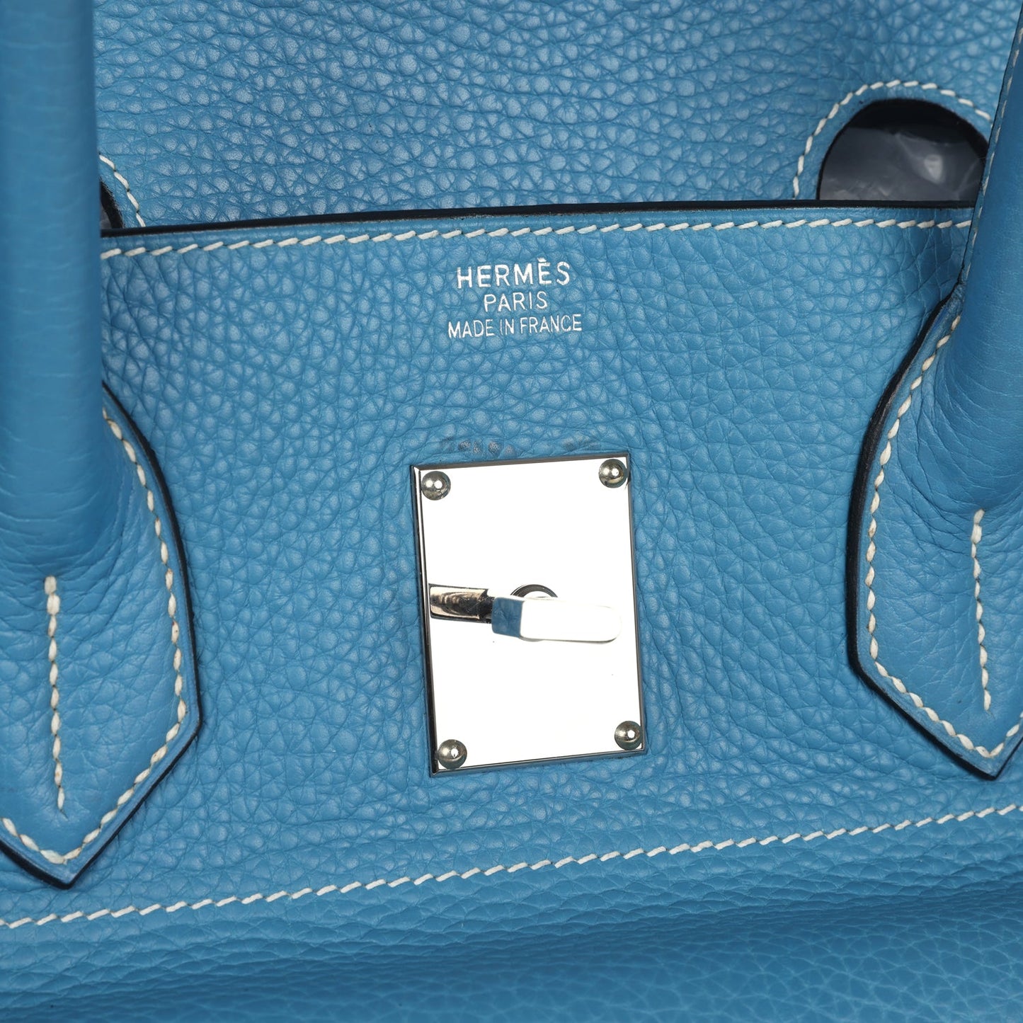 Hermes Shoulder Birkin 42 JPG Blue Jean Clemence Palladium Hardware