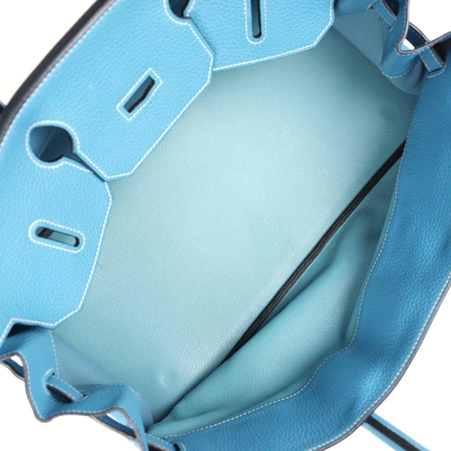 Hermes Shoulder Birkin 42 JPG Blue Jean Clemence Palladium Hardware