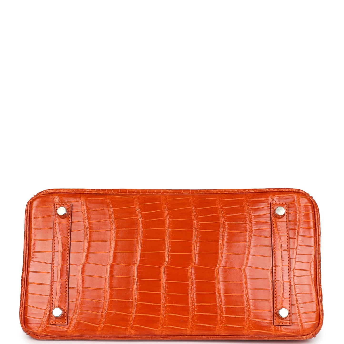 Hermes Birkin 30 Orange Shiny Porosus Crocodile Palladium Hardware