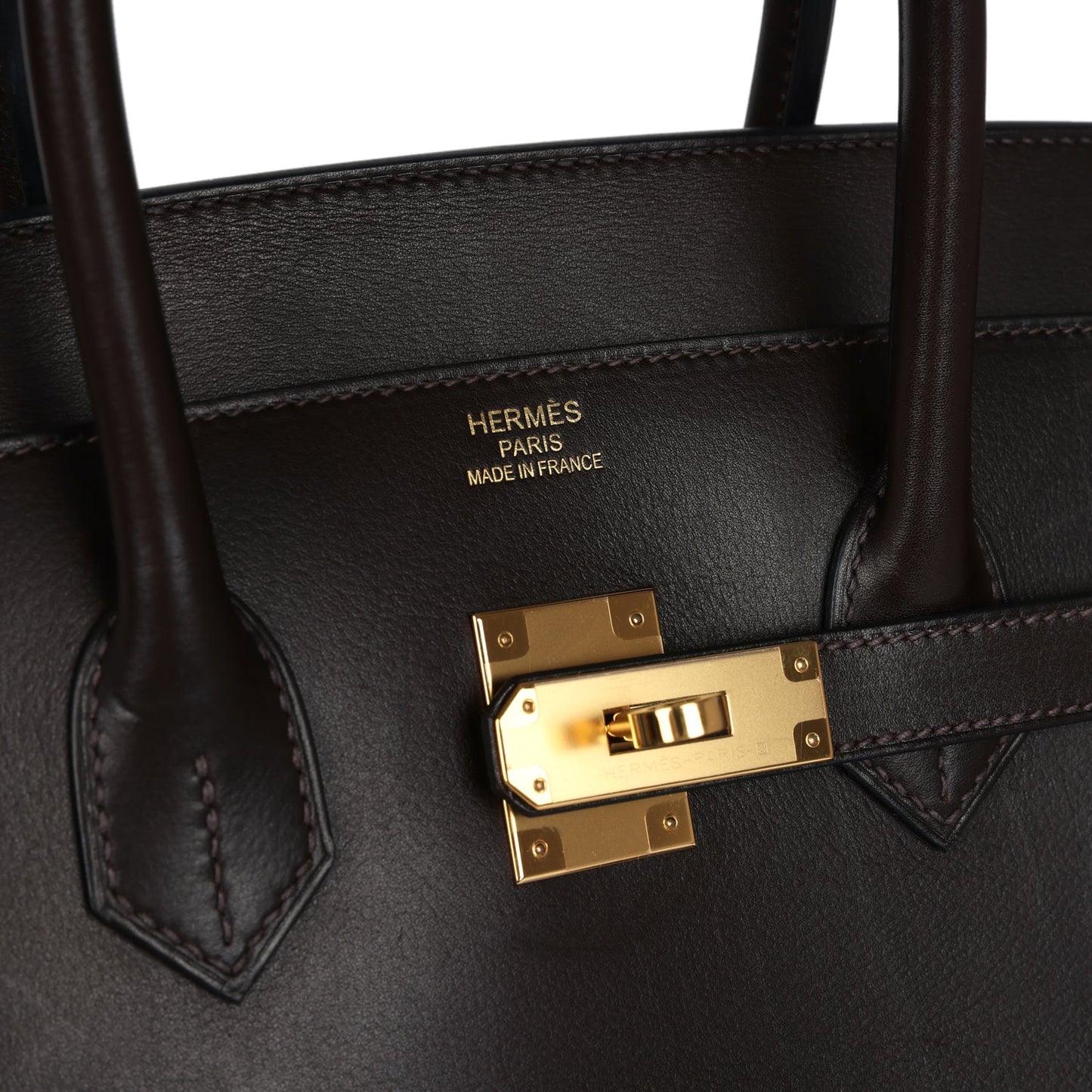 Hermes Anate Birkin 35 Chocolat Evergrain Gold Hardware