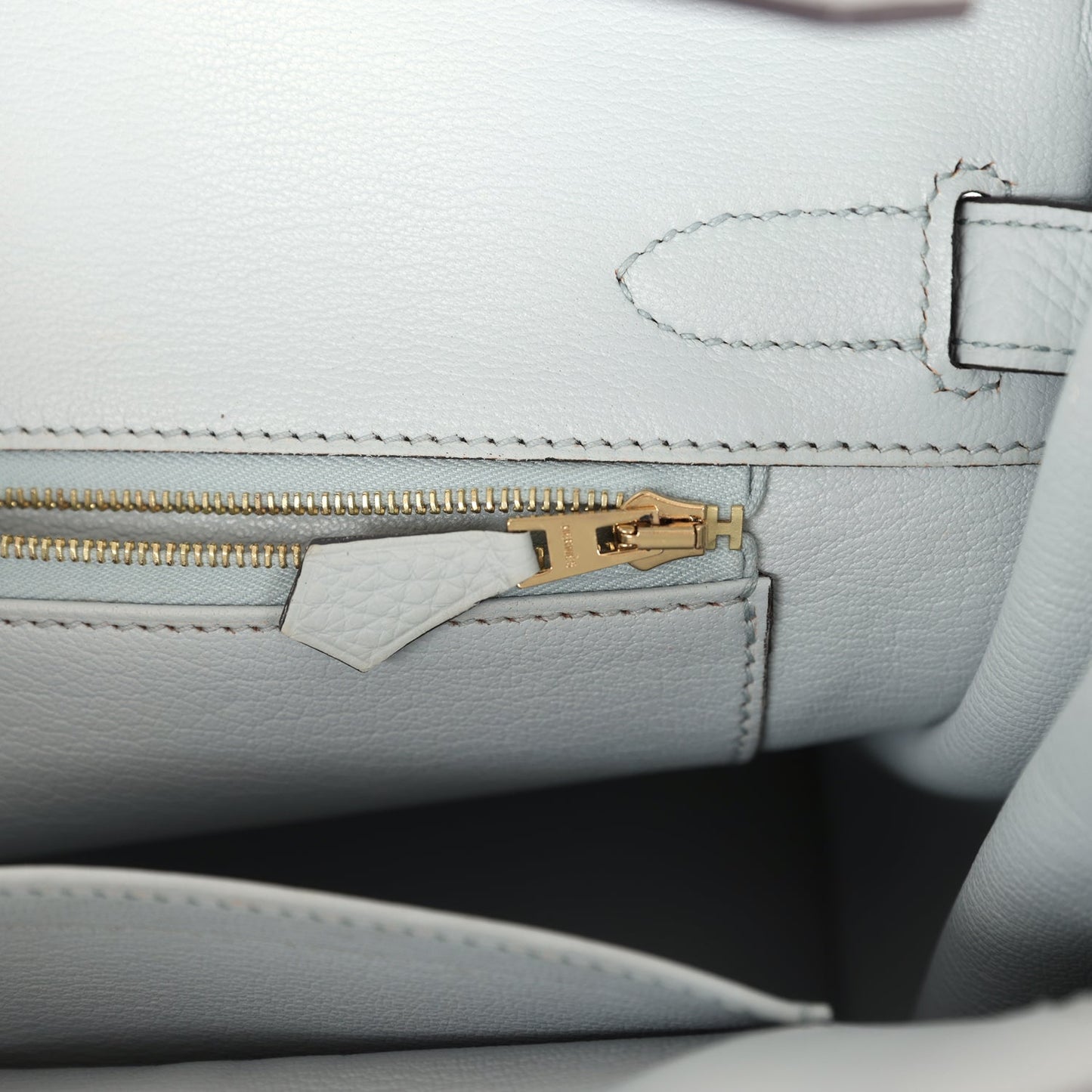 Hermes Birkin 30 Bleu Pale Clemence Gold Hardware