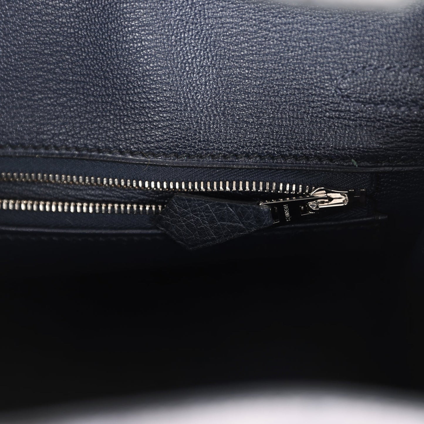 Hermes Special Order (HSS) Birkin 25 Gris Agate and Bleu Indigo Ostrich Brushed Palladium Hardware