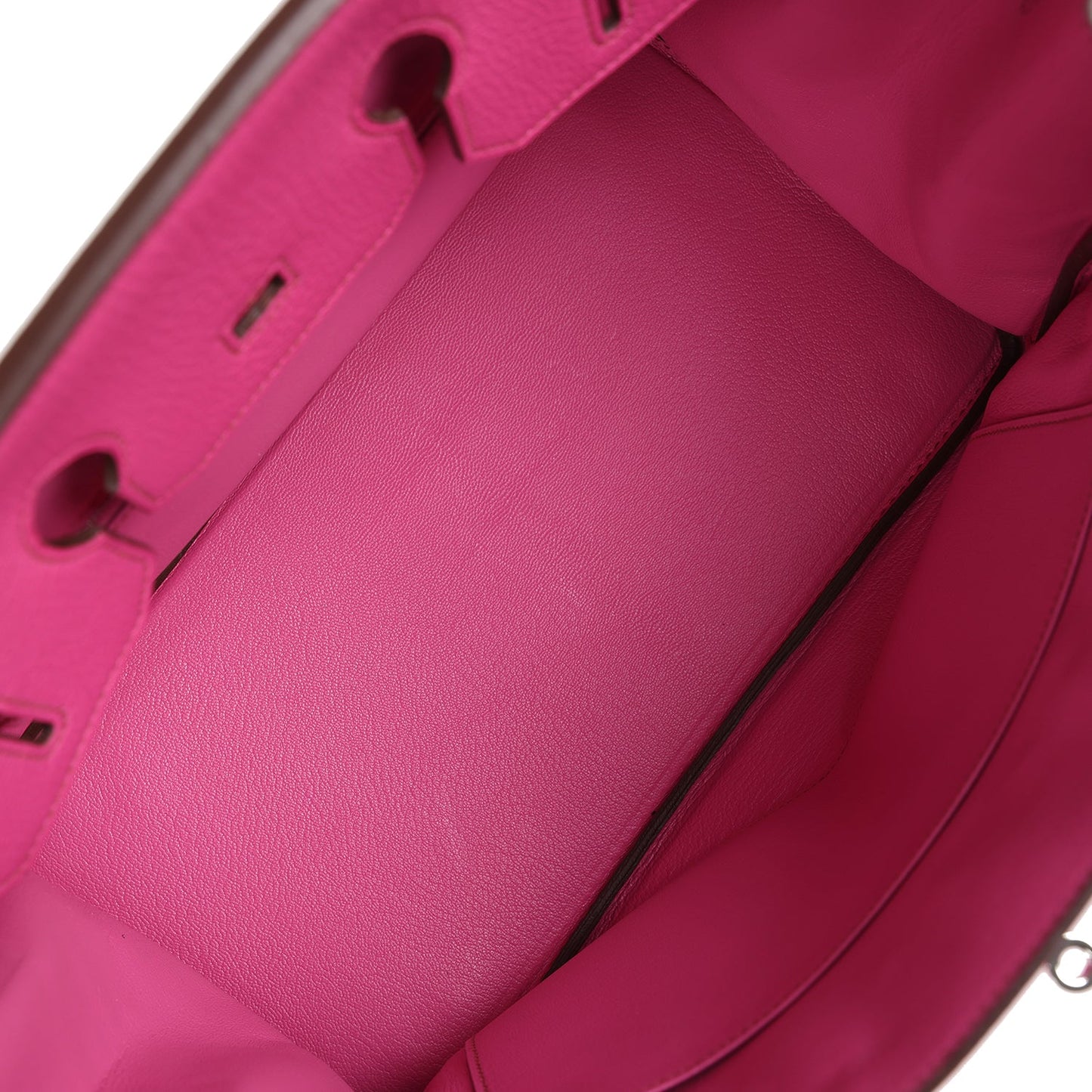 Hermes Birkin 35 Rose Shocking Chevre Mysore Palladium Hardware