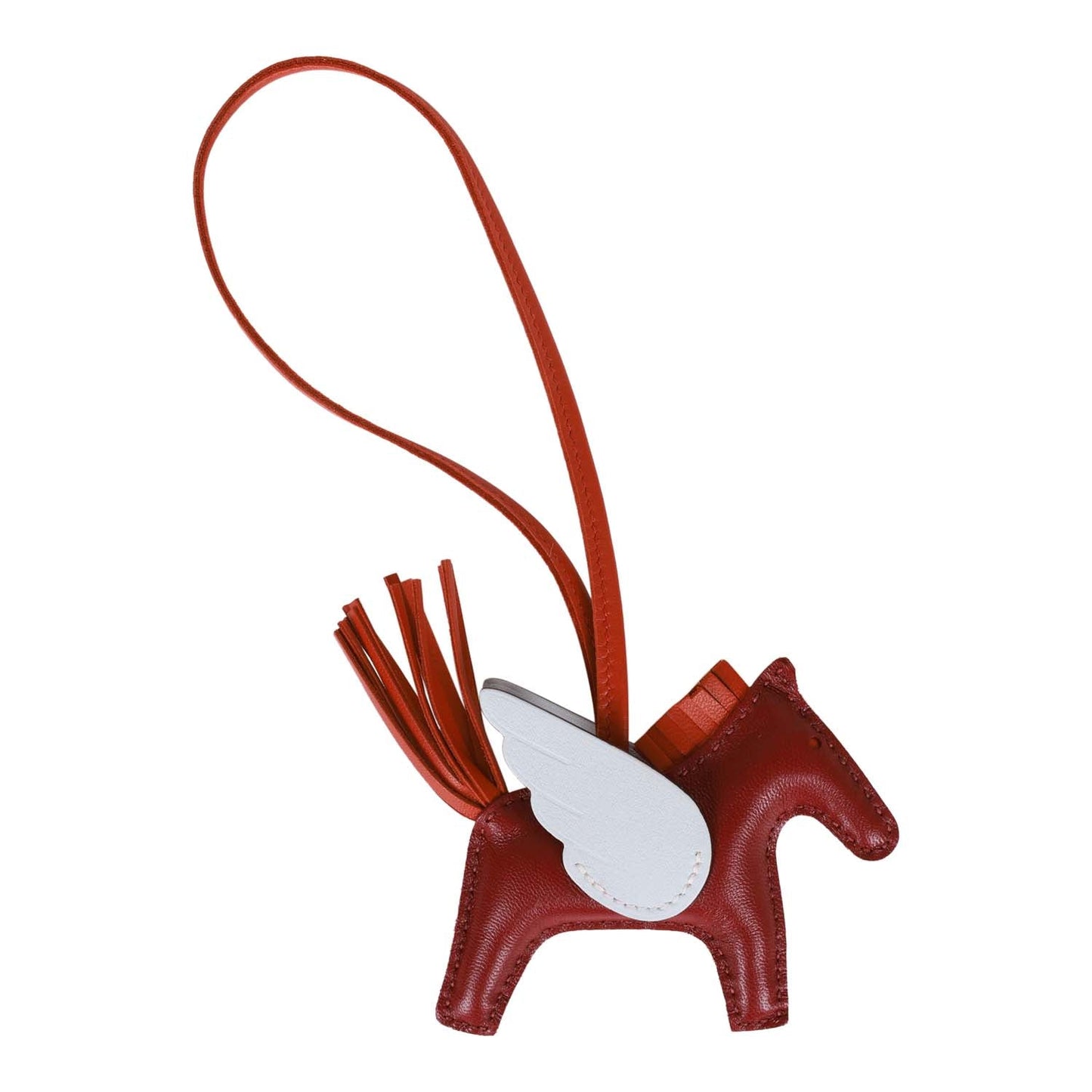 Hermes Rouge Grenat/Cornaline/Bleu Brume Pegasus Horse Rodeo Bag Charm PM