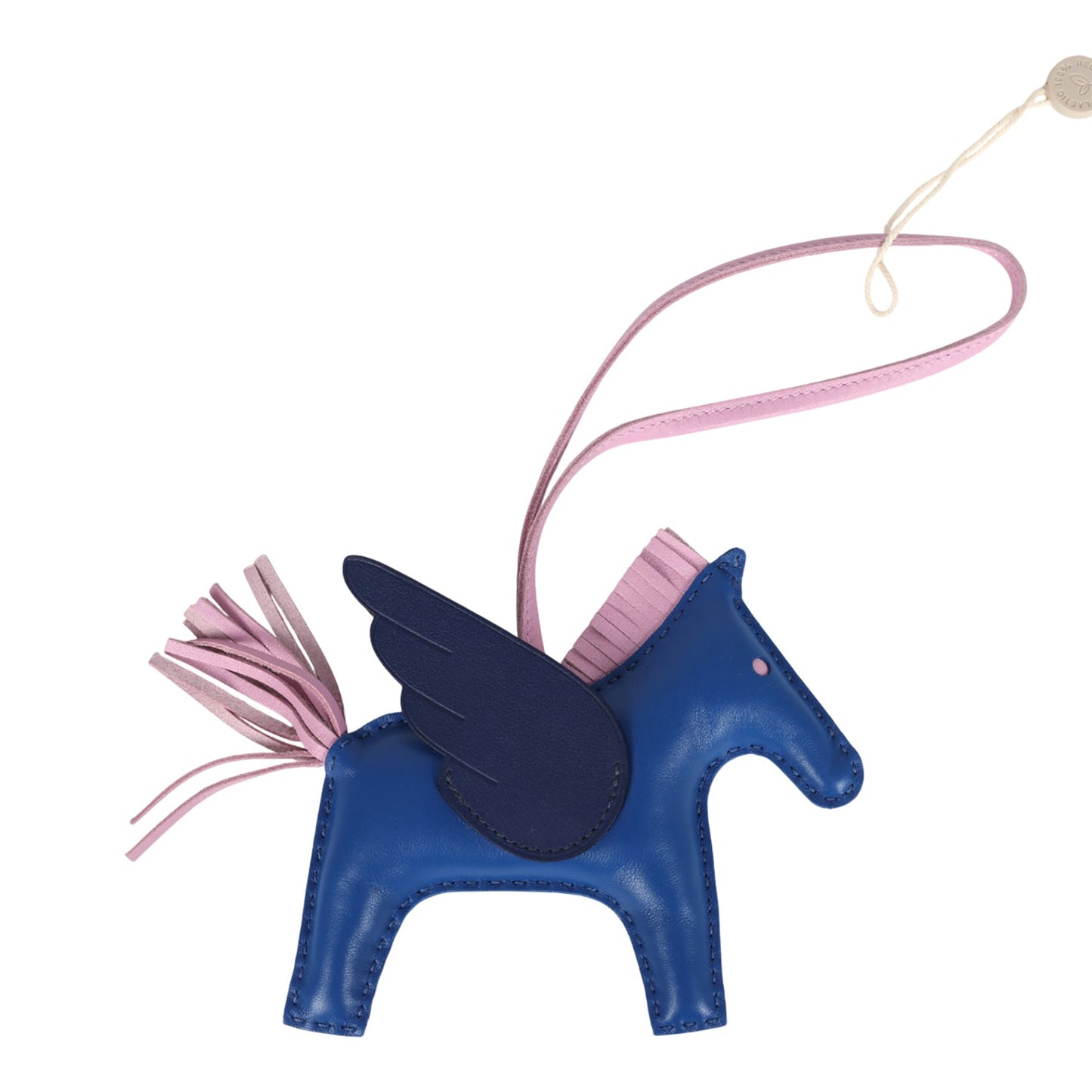 Hermes Pegase Rodeo Bag Charm MM Bleu France, Mauve Sylvestre, Bleu Saphir Milo Lambskin
