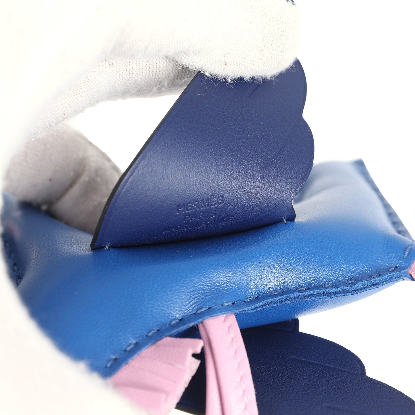 Hermes Pegase Rodeo Bag Charm MM Bleu France, Mauve Sylvestre, Bleu Saphir Milo Lambskin