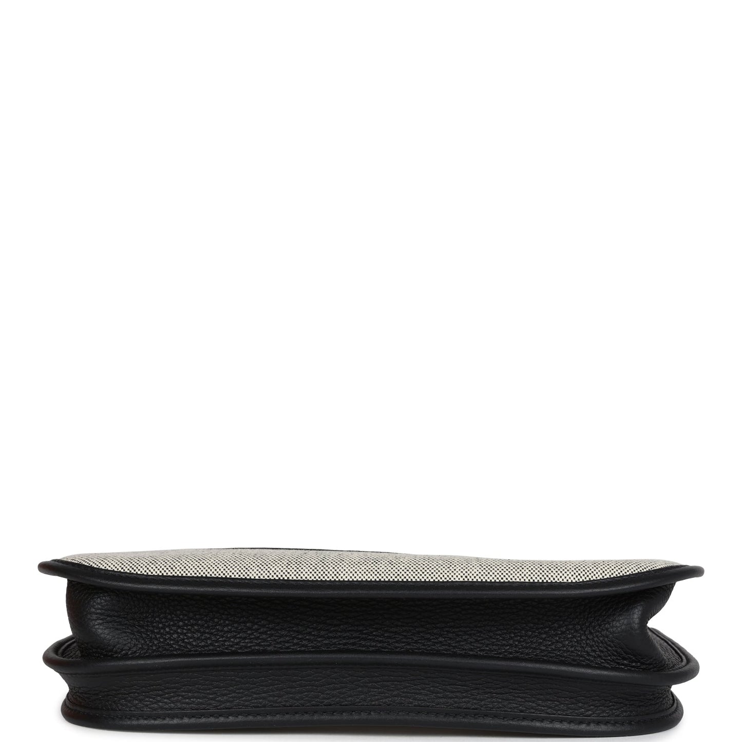 Hermes Evelyne III PM Black Clemence and Ecru Toile Gold Hardware