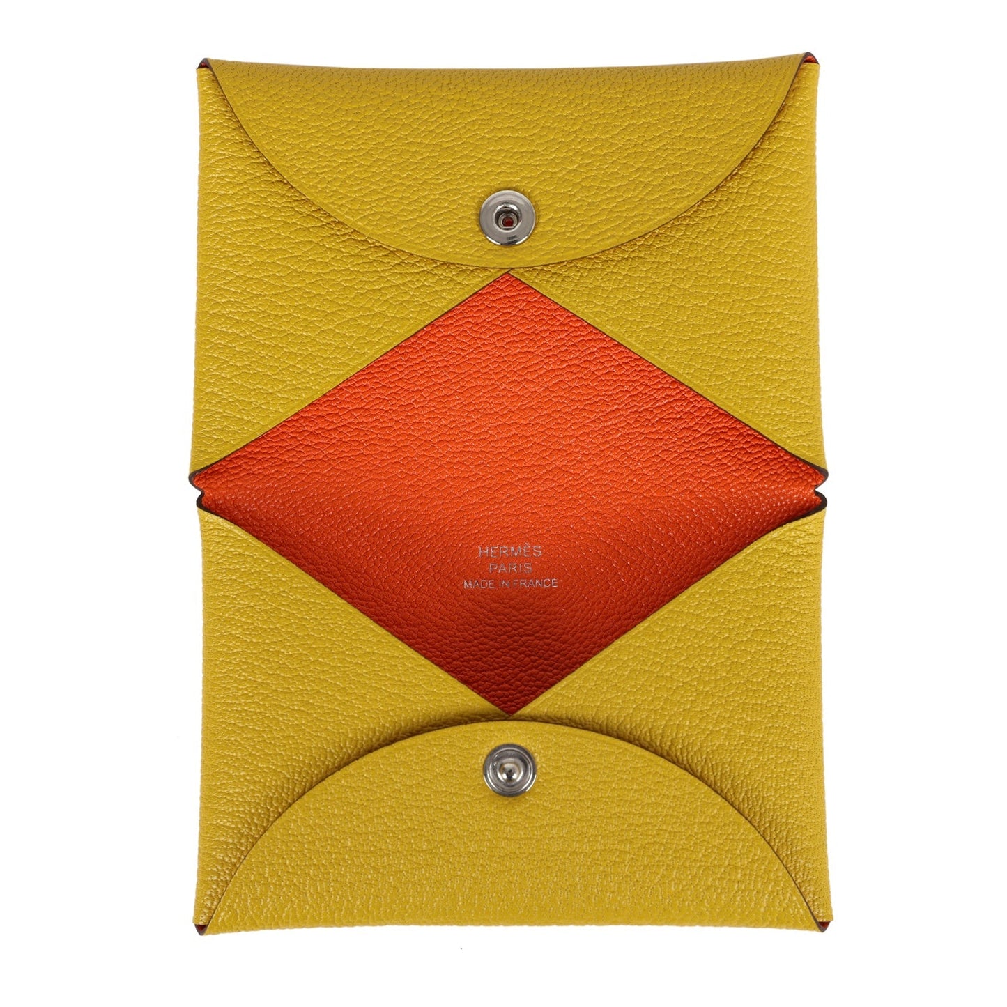 Hermes Calvi Card Holder Cumin Verso Chevre Mysore Palladium Hardware