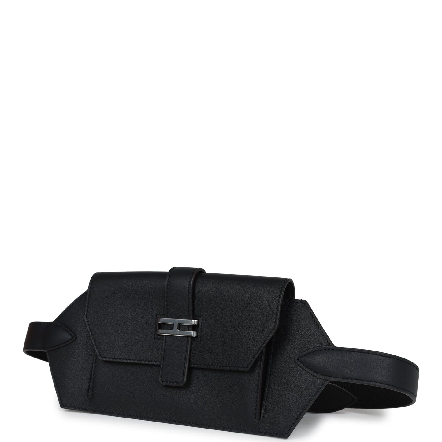 Hermes Elan Pocket Belt 24 Black Swift Palladium Hardware