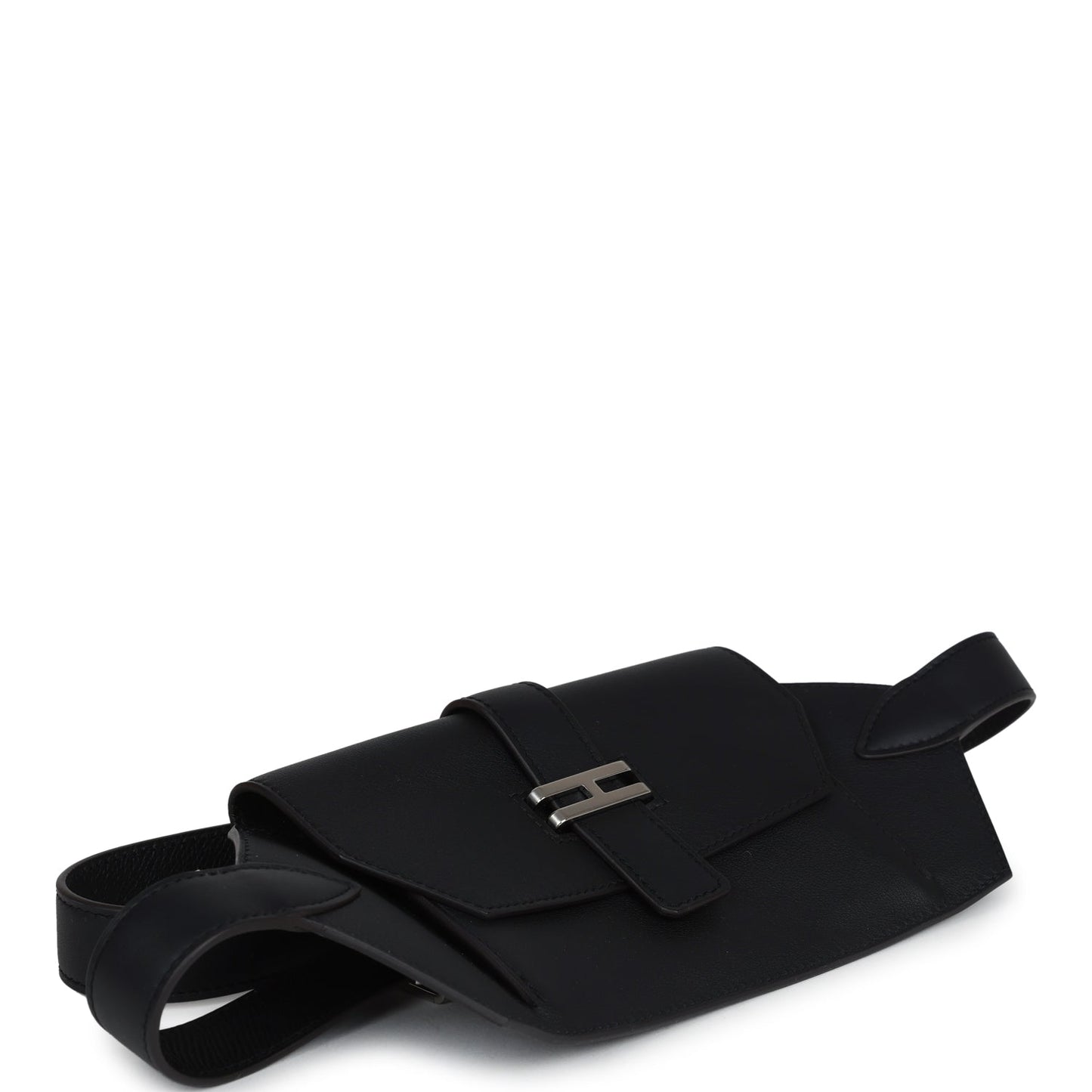 Hermes Elan Pocket Belt 24 Black Swift Palladium Hardware