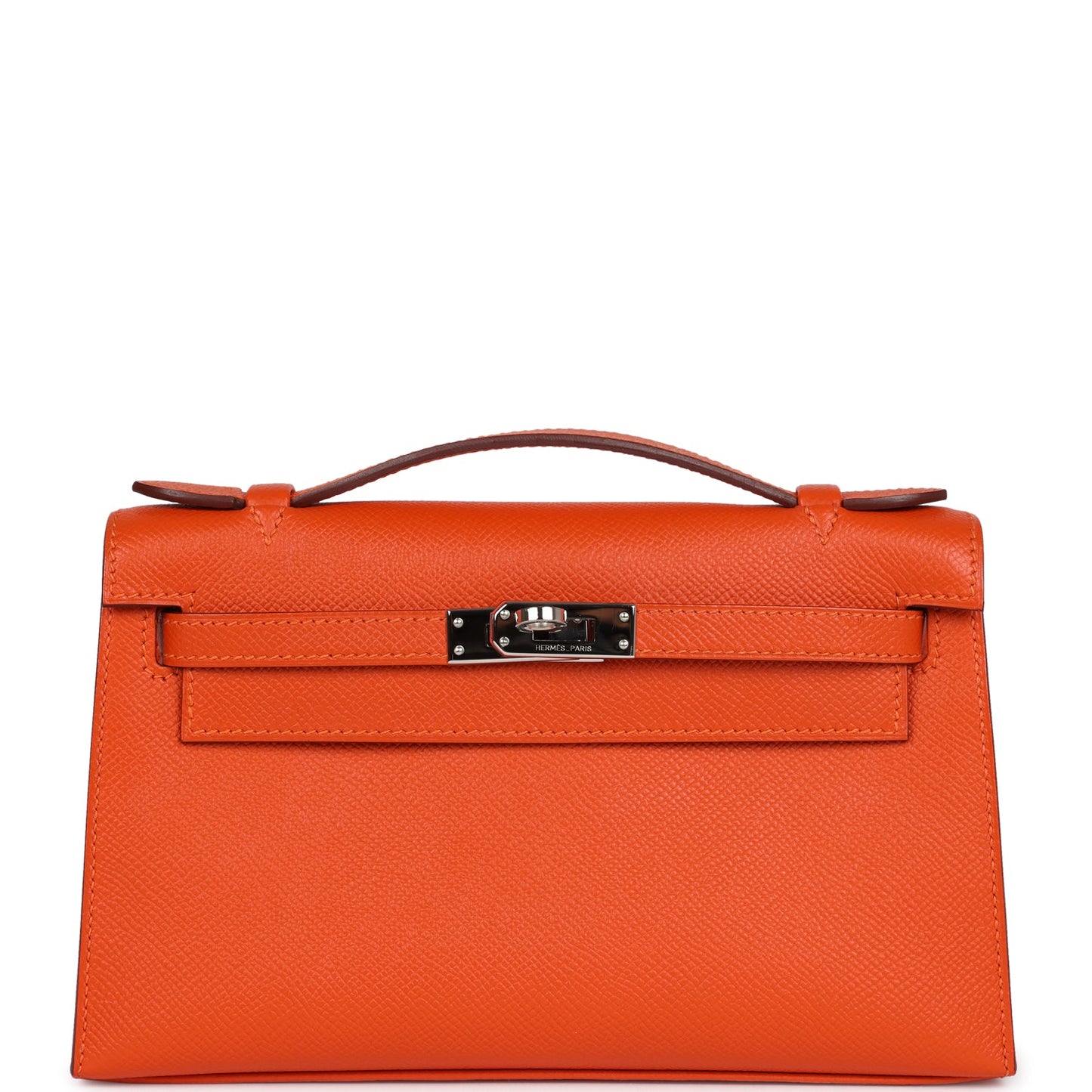 Hermes Kelly Pochette Feu Epsom Palladium Hardware
