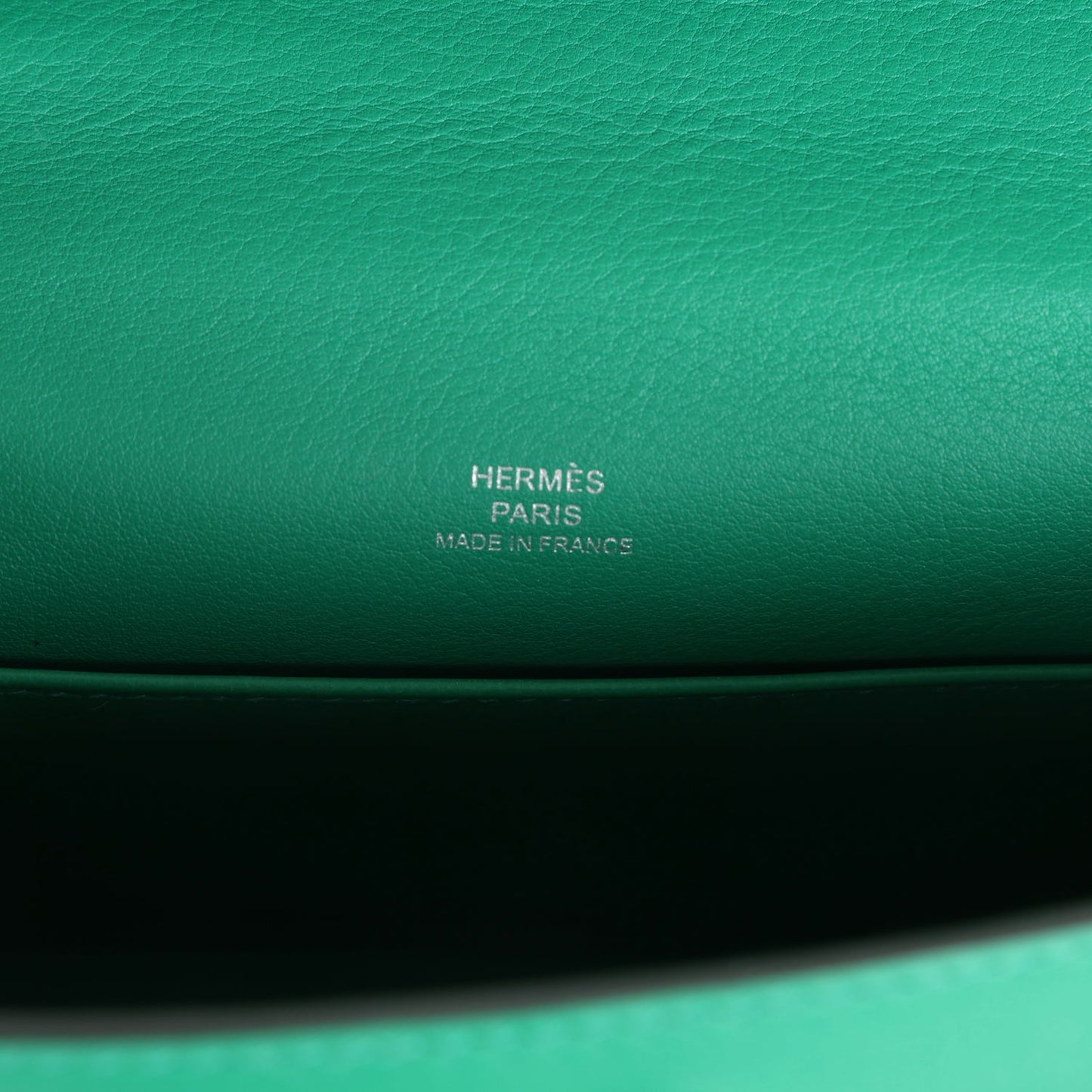 Hermes Kelly Pochette Vert Vertigo Swift Palladium Hardware