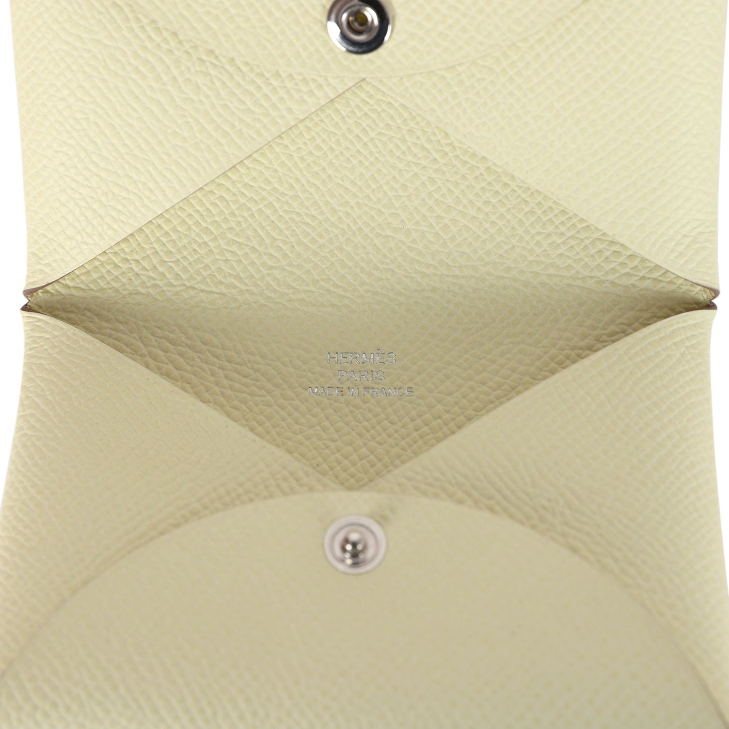 Hermes Calvi Card Holder Jaune Milton Epsom Palladium Hardware