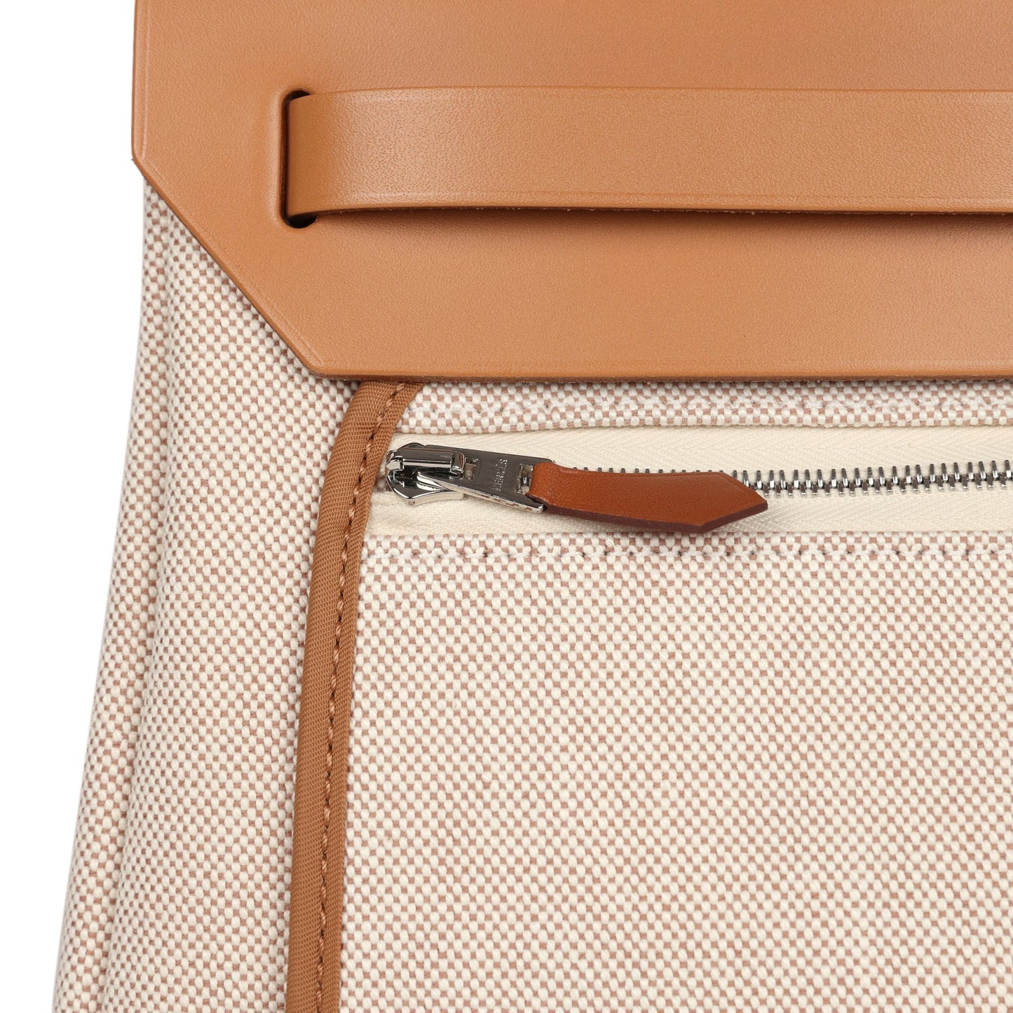 Hermes Herbag Zip PM 31 "Circuit 24" Ecru Toile H Canvas and Naturel Sable Hunter Lacquered Palladium Hardware