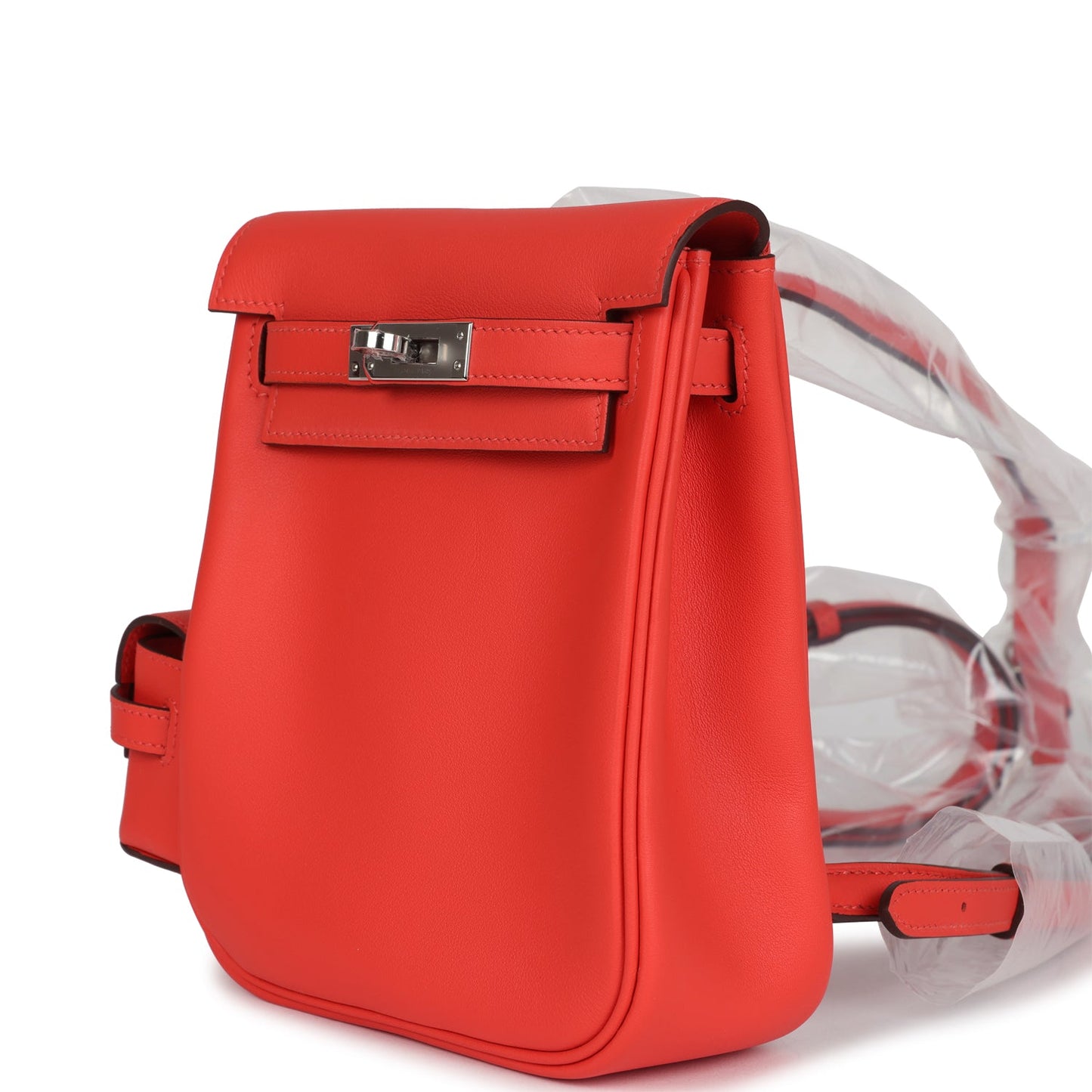 Hermes Mini Kelly Jump Backpack Orange Field Swift Palladium Hardware