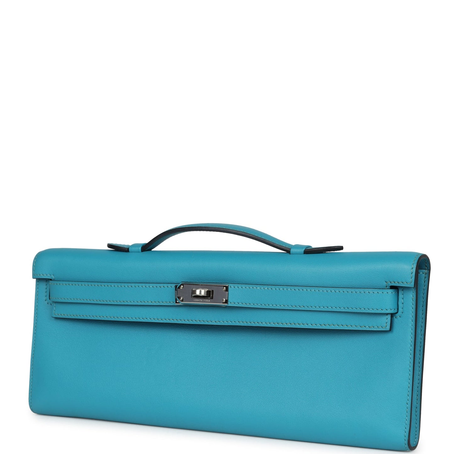 Hermes Kelly Cut Turquoise Swift Palladium Hardware